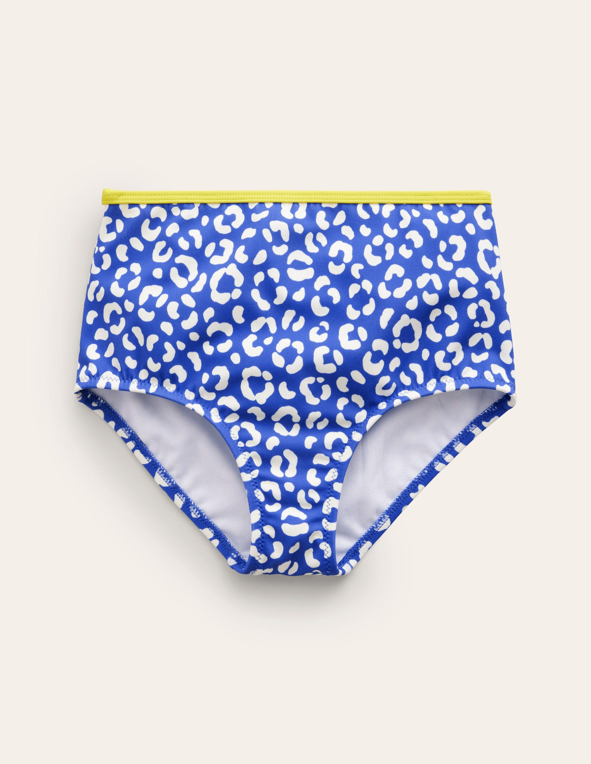 High Waisted Bikini Bottoms-Blue Leopard - Image 1