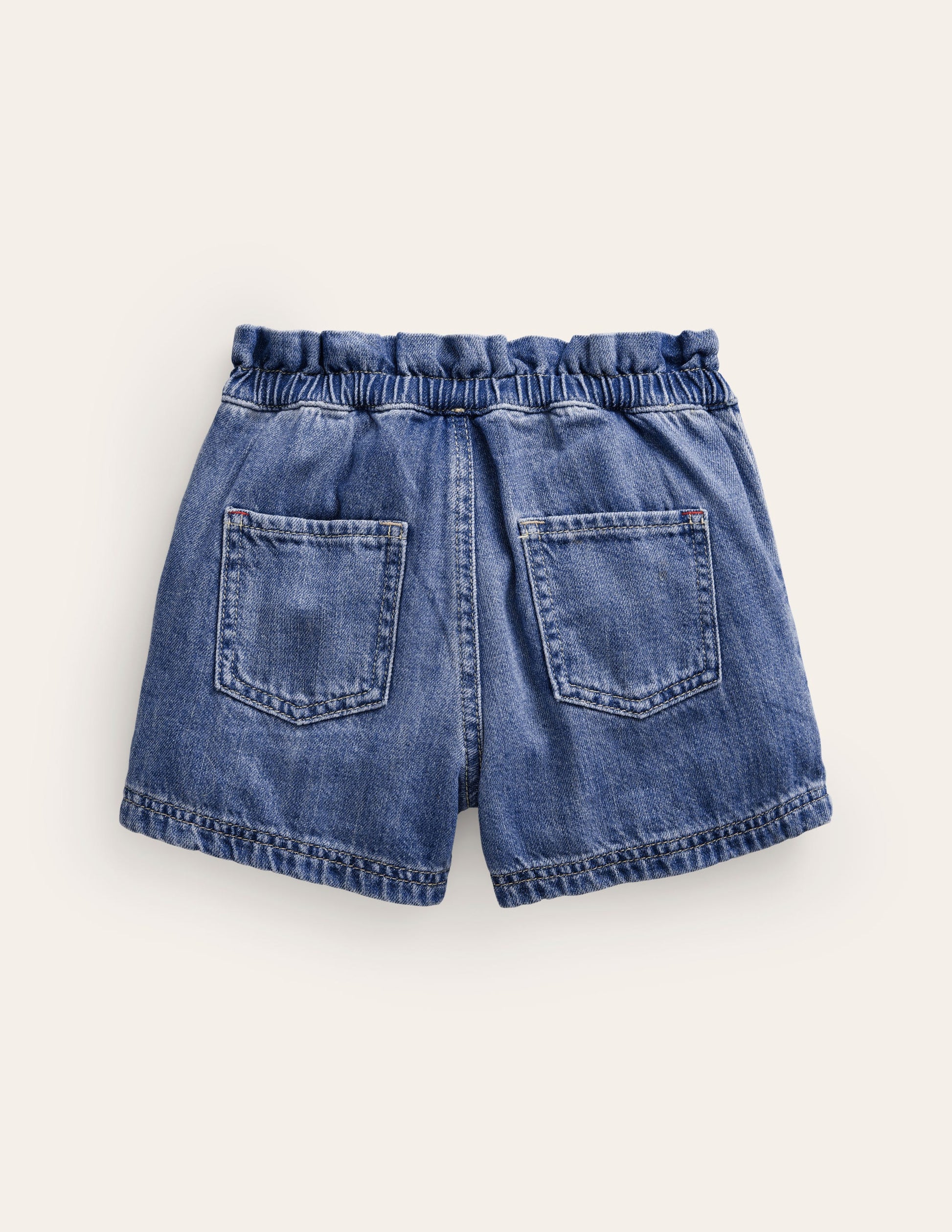 Pull-on Shorts-Plain Denim-2