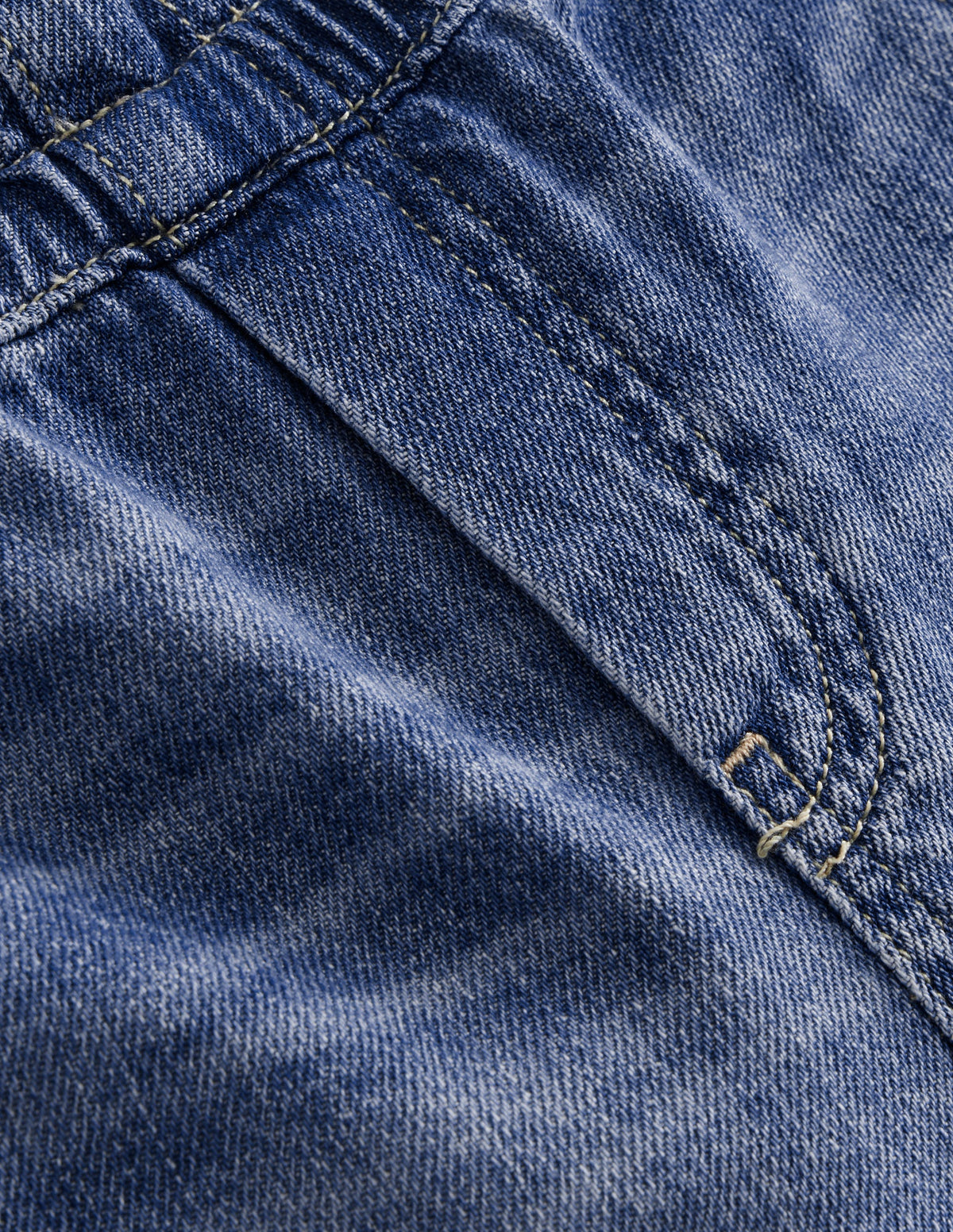 Pull-on Shorts-Plain Denim - Image 3