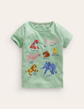 Superstitch Logo T-Shirt-Pistachio Green Animals