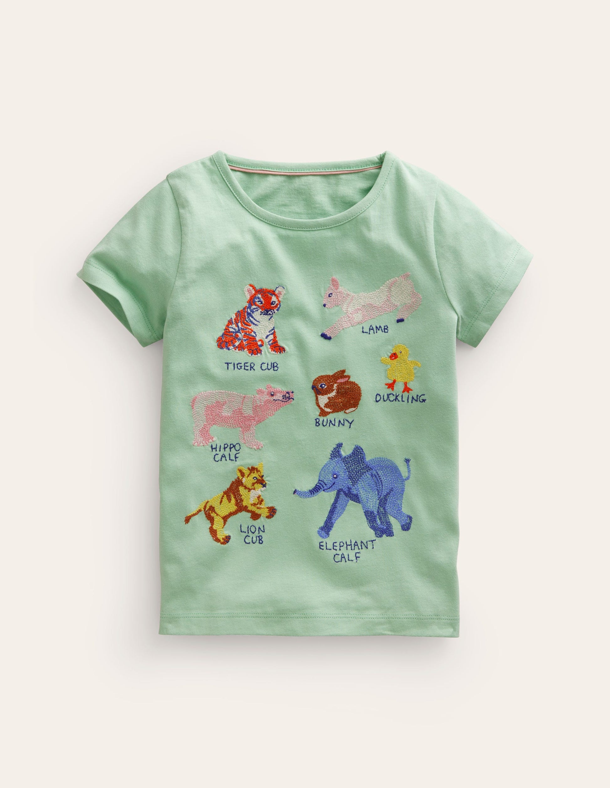 Superstitch Logo T-Shirt-Pistachio Green Animals-1