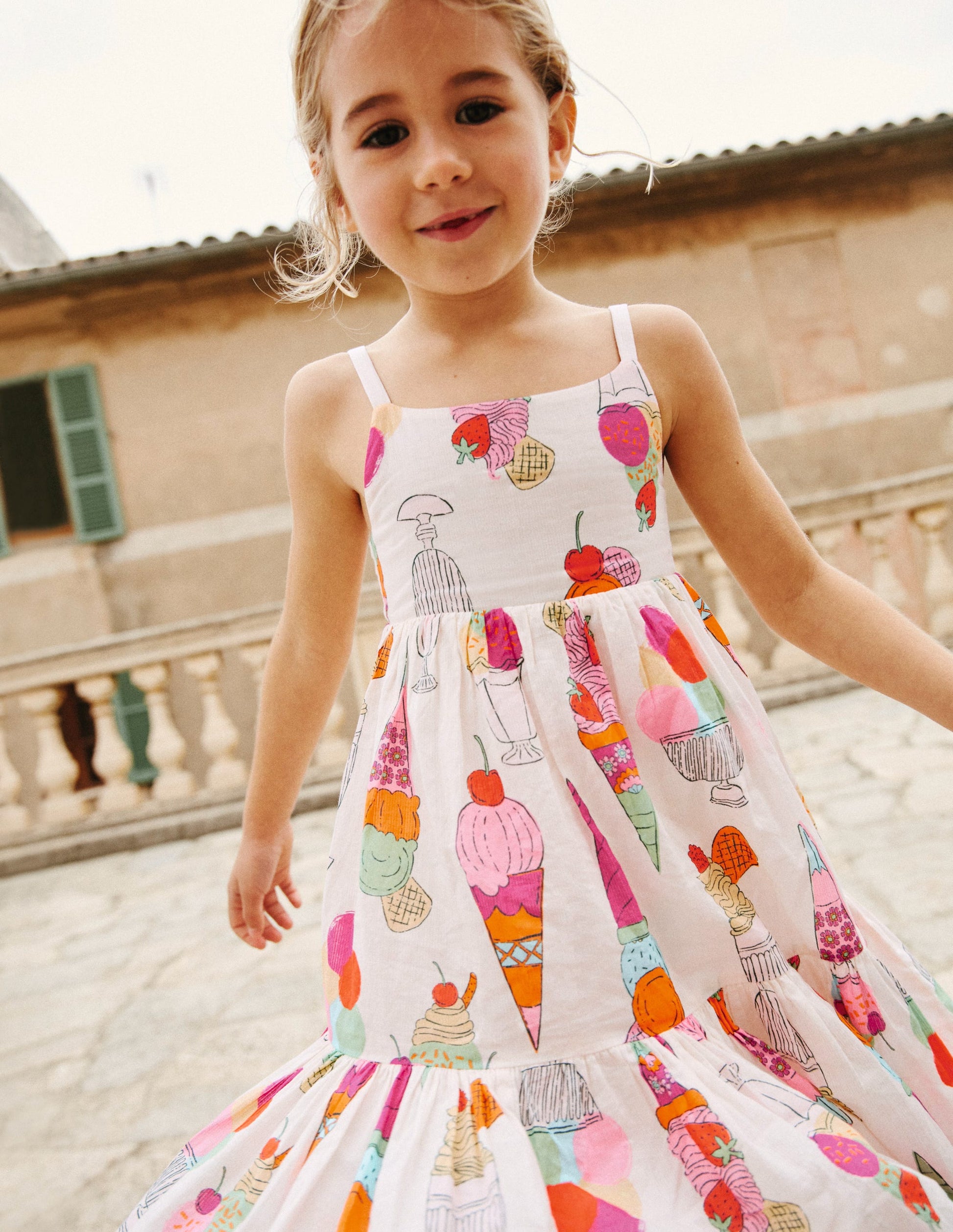 Tiered Twirly Sundress-Ivory Ice Creams-4