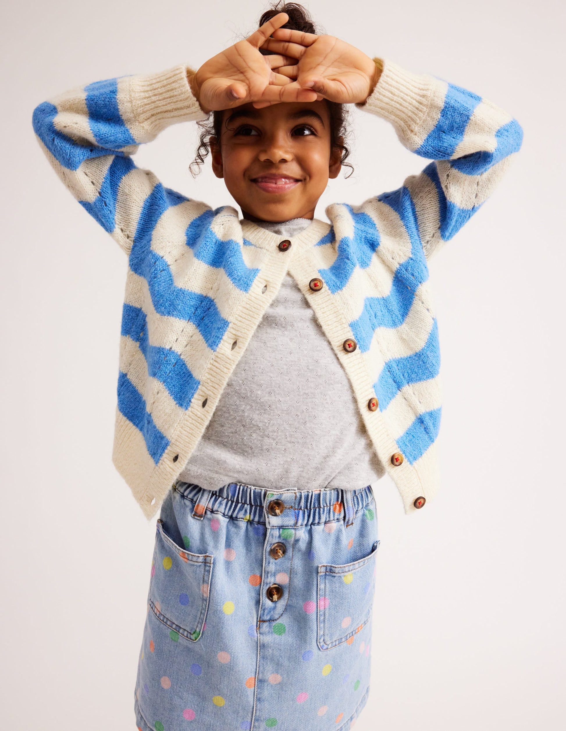 Long Sleeve Pointelle Top-Grey Marl-4
