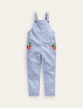 Relaxed Dungarees-Surf Blue / Ivory Stripe