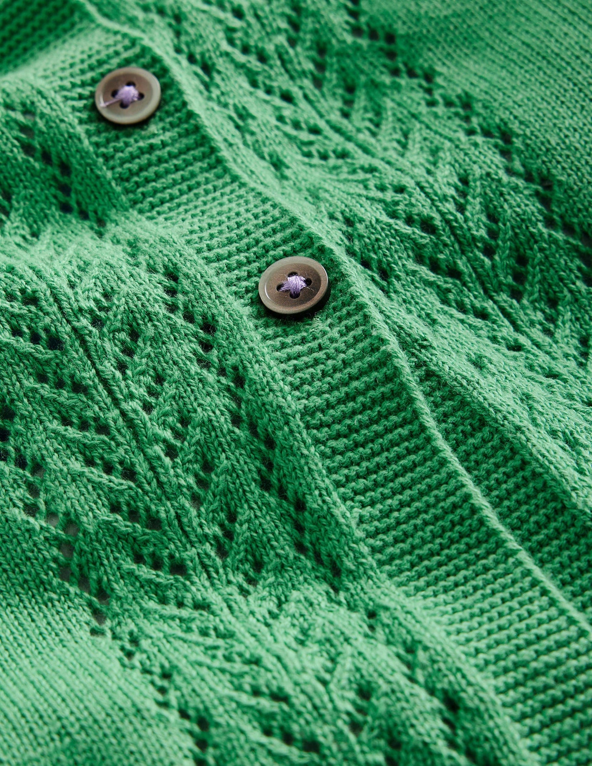 Pointelle Cotton Cardigan-Aloe Green-3