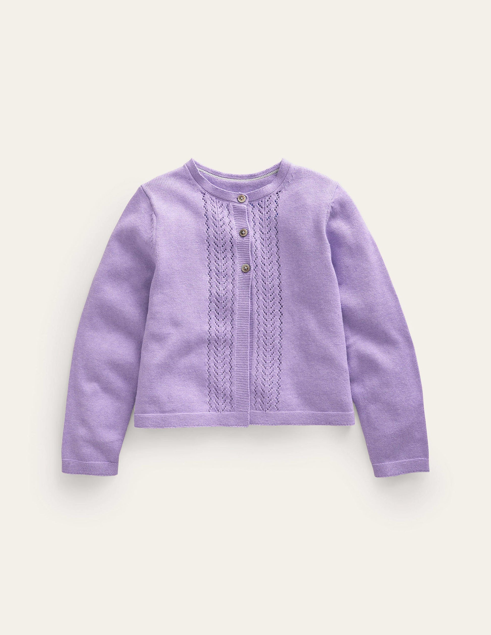 Pointelle Cotton Cardigan-Parma Violet-1