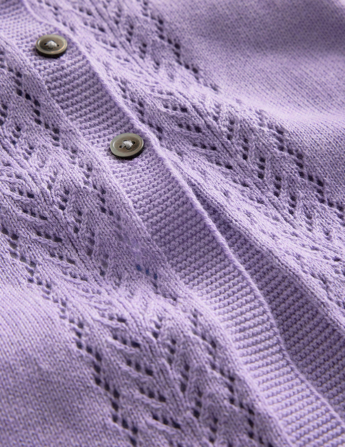 Pointelle Cotton Cardigan-Parma Violet - Image 3