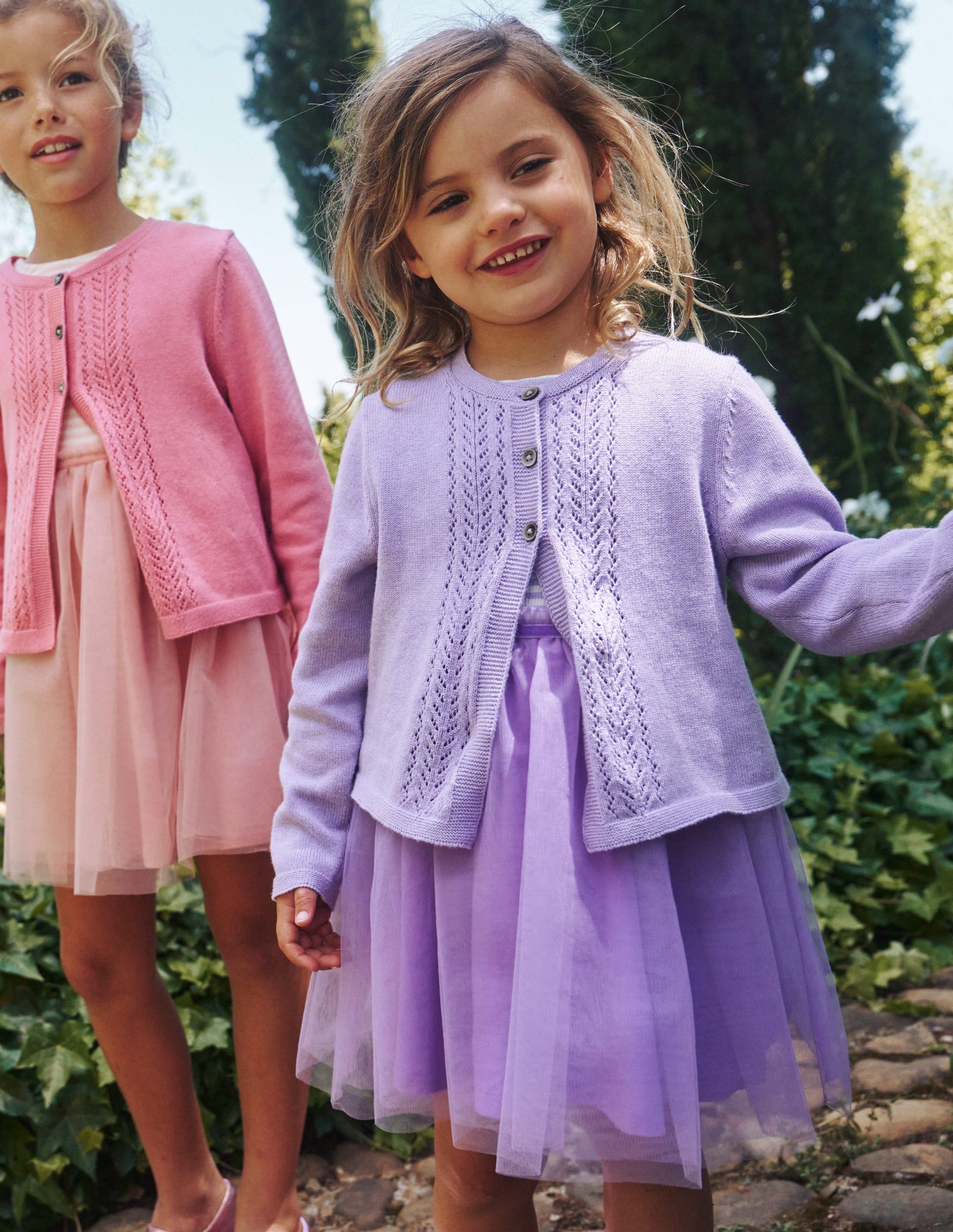Pointelle Cotton Cardigan-Parma Violet-4