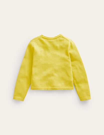 Pointelle Cotton Cardigan-Zest Yellow-2