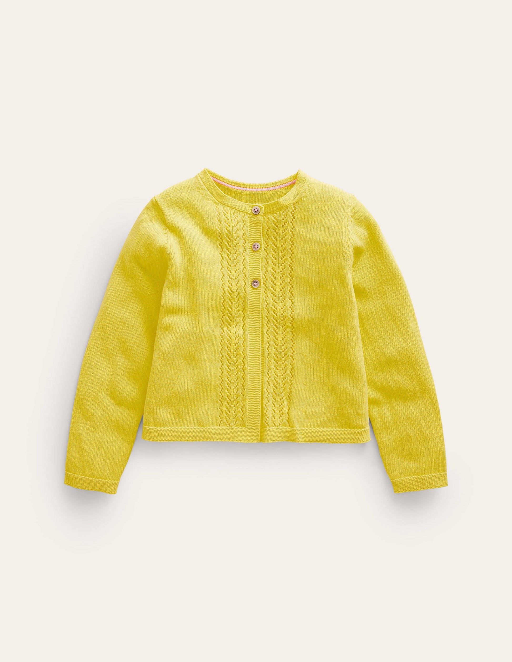 Pointelle Cotton Cardigan-Zest Yellow-1