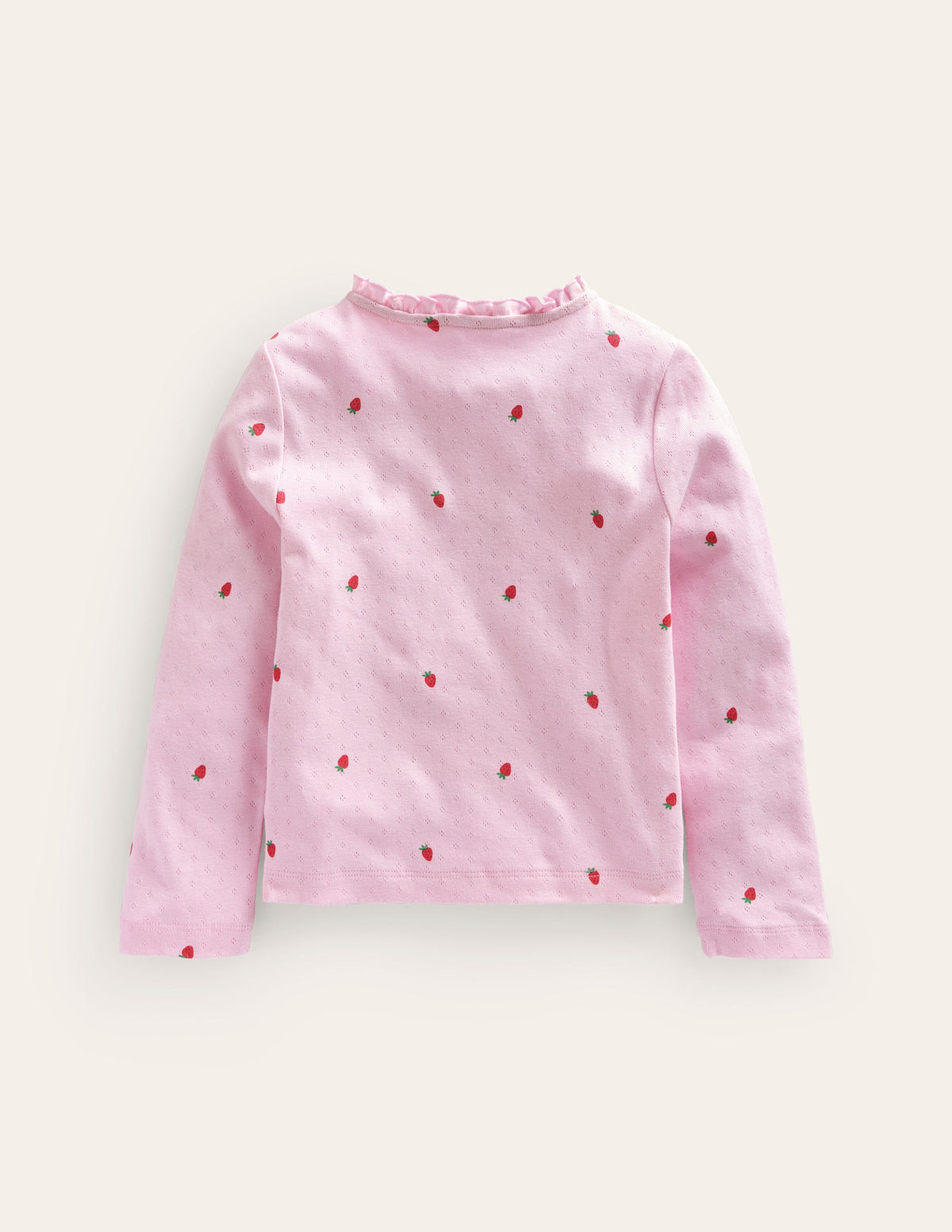 Pointelle Cardigan-Sweet Pea Pink Strawberries - Image 2