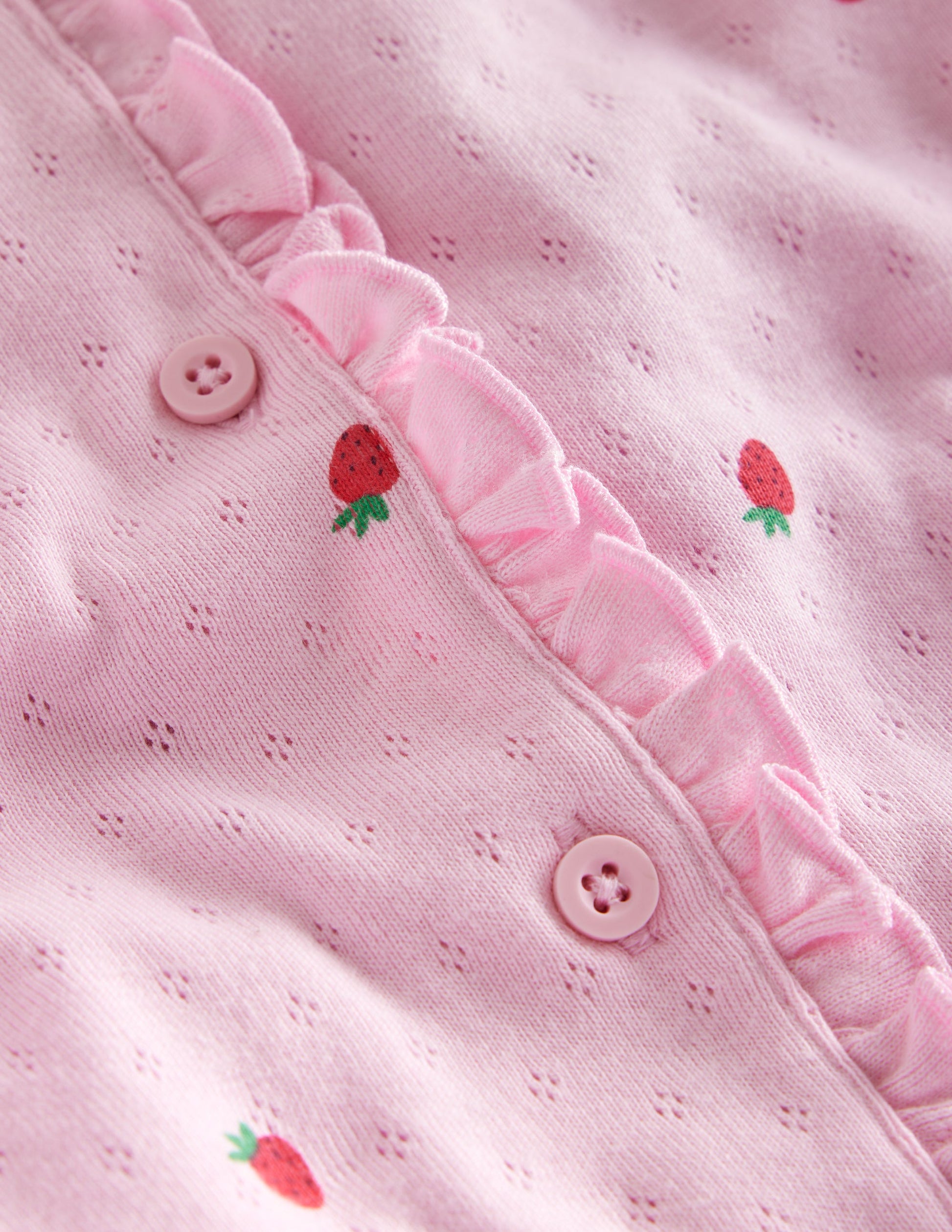 Pointelle Cardigan-Sweet Pea Pink Strawberries-3