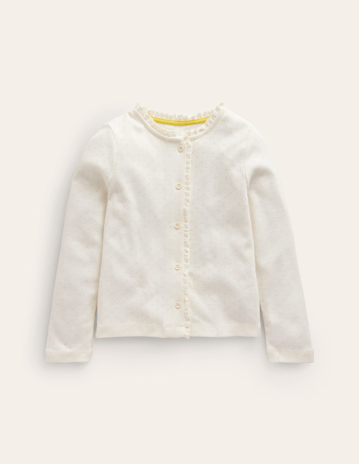 Pointelle Cardigan-Vanilla White - Image 1