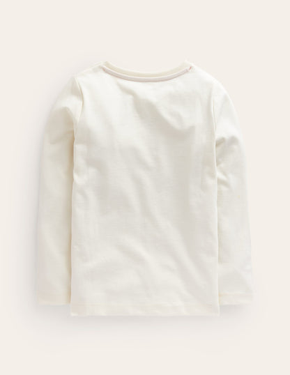 Metallic Logo T-shirt-Ivory Dolphin-2