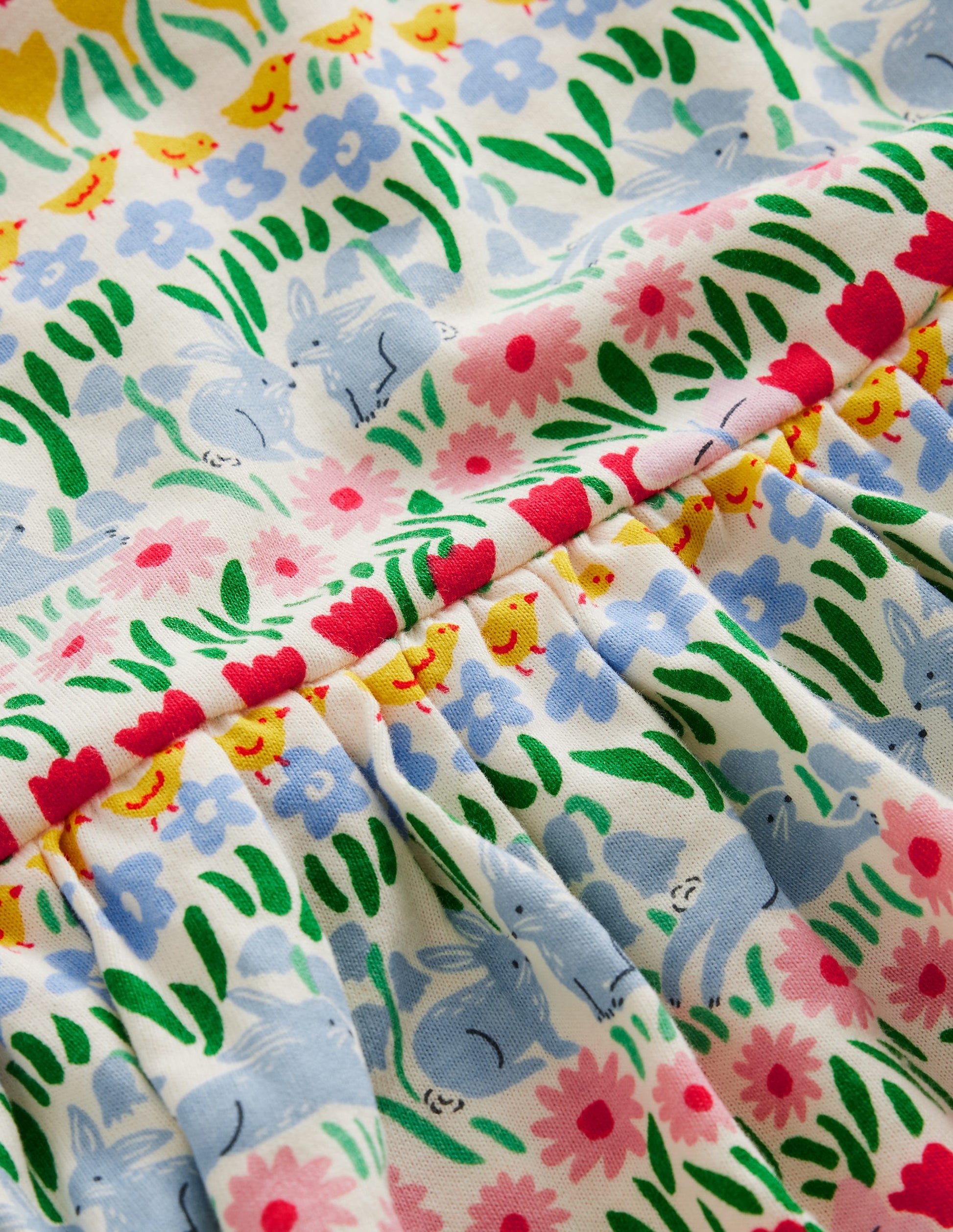 Short-sleeved Fun Jersey Dress-Multi Spring Stripe-3