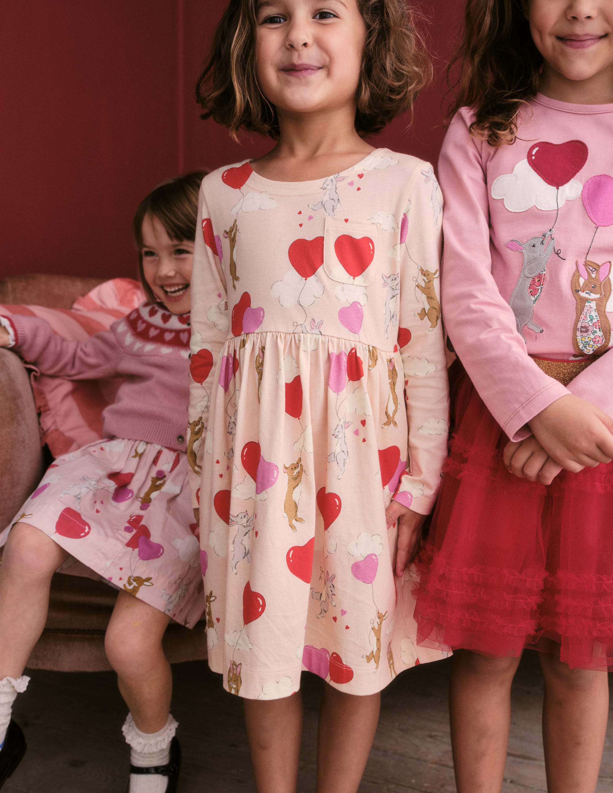 Long Sleeve Fun Jersey Dress-Ballet Pink Bunnies - Image 4