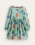 Long Sleeve Fun Jersey Dress-Georgian Blue Dragons