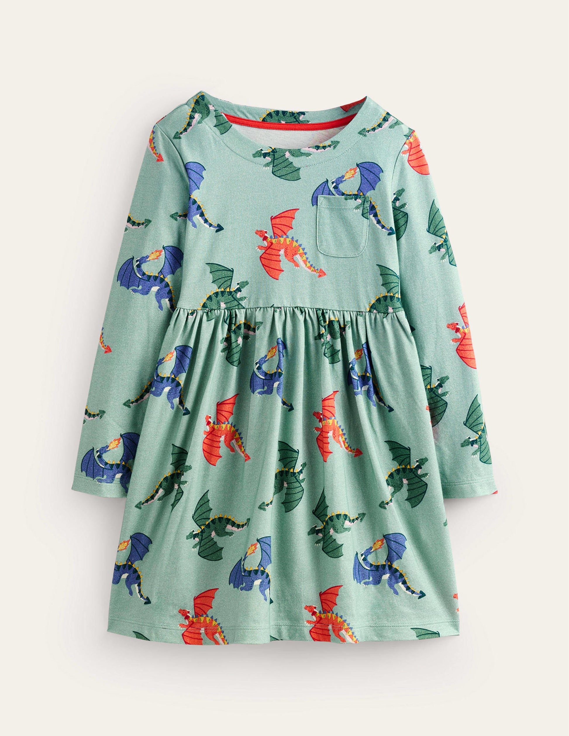 Long Sleeve Fun Jersey Dress-Georgian Blue Dragons-1