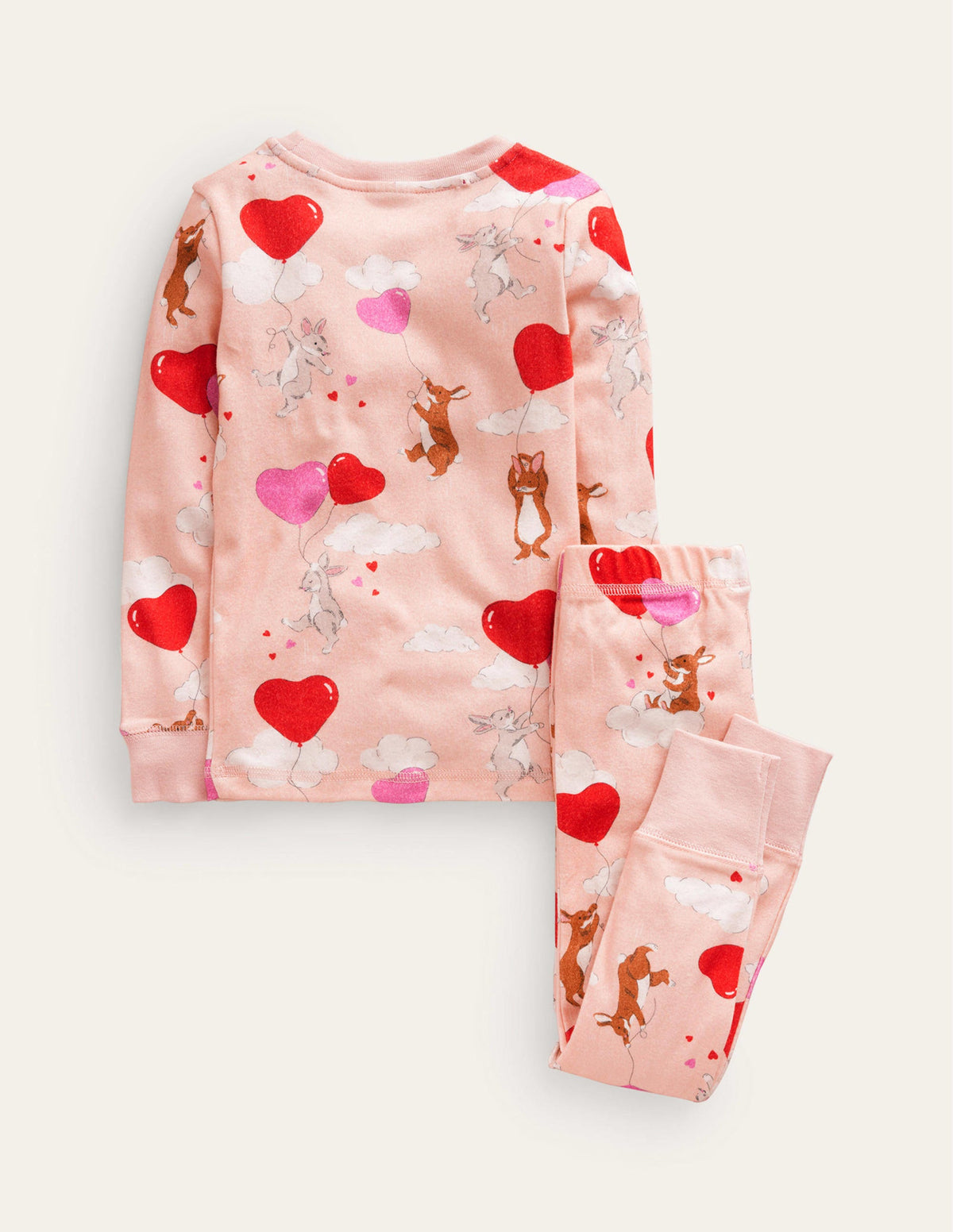 Snug Long John Pyjamas-Ballet Pink Bunnies-2