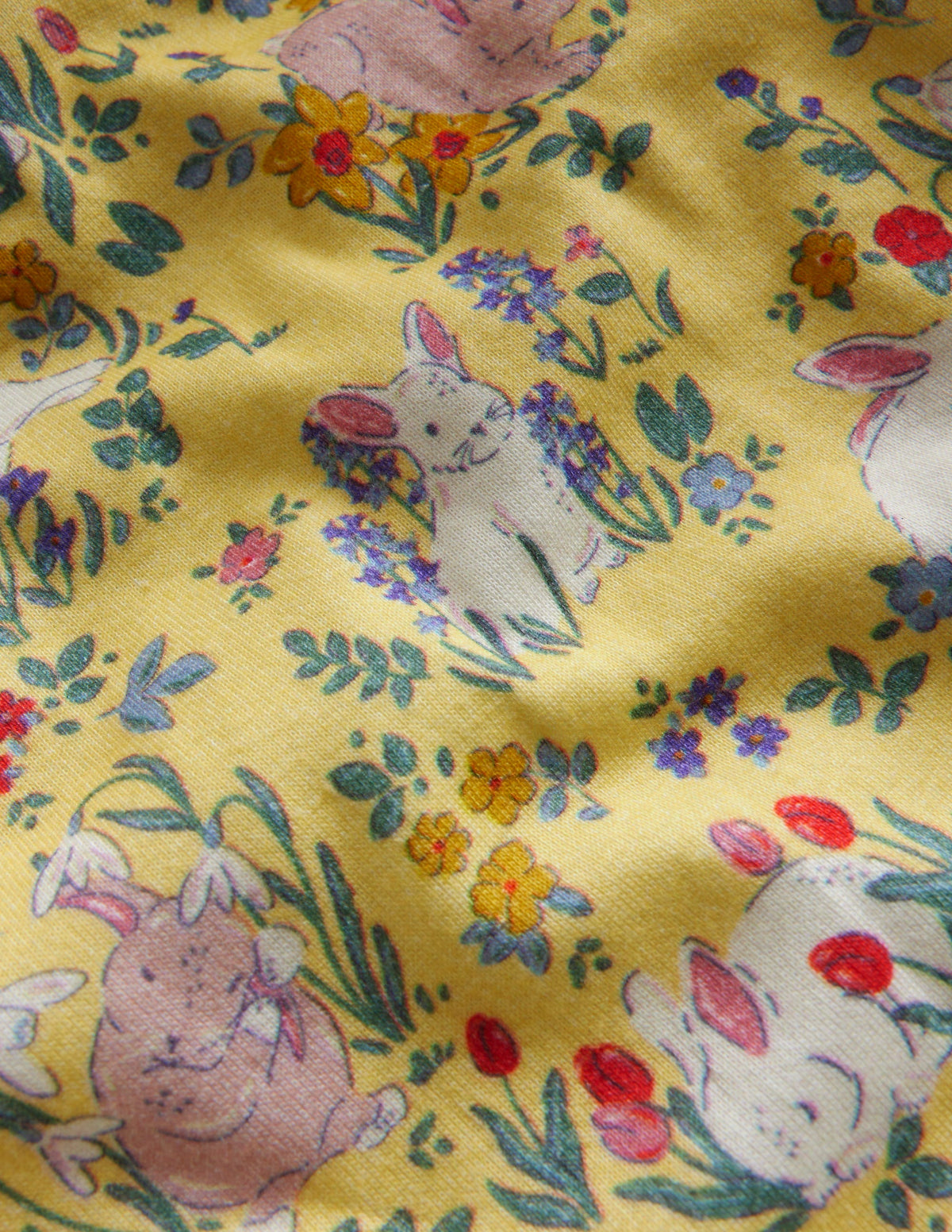 Snug Long John Pyjamas-Spring Yellow Bunnies - Image 3