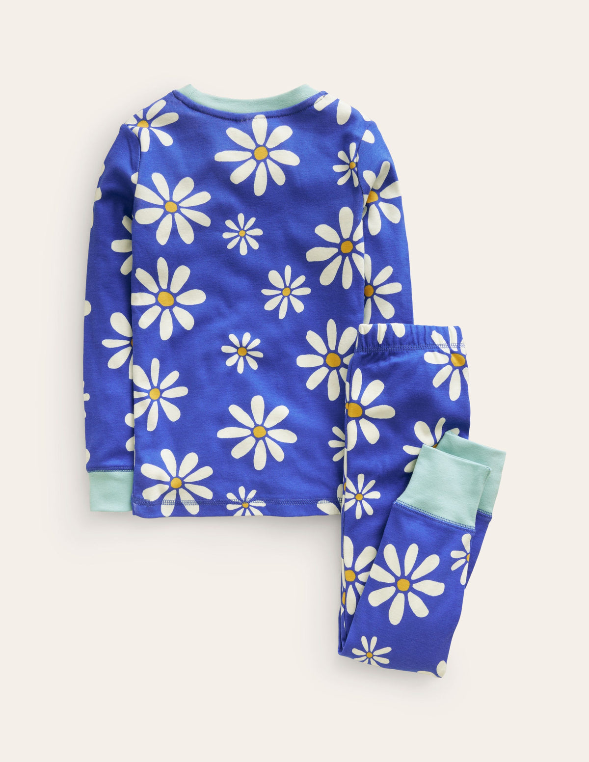 Snug Glow-In-The-Dark Pyjamas-Sapphire Blue Daisies - Image 2