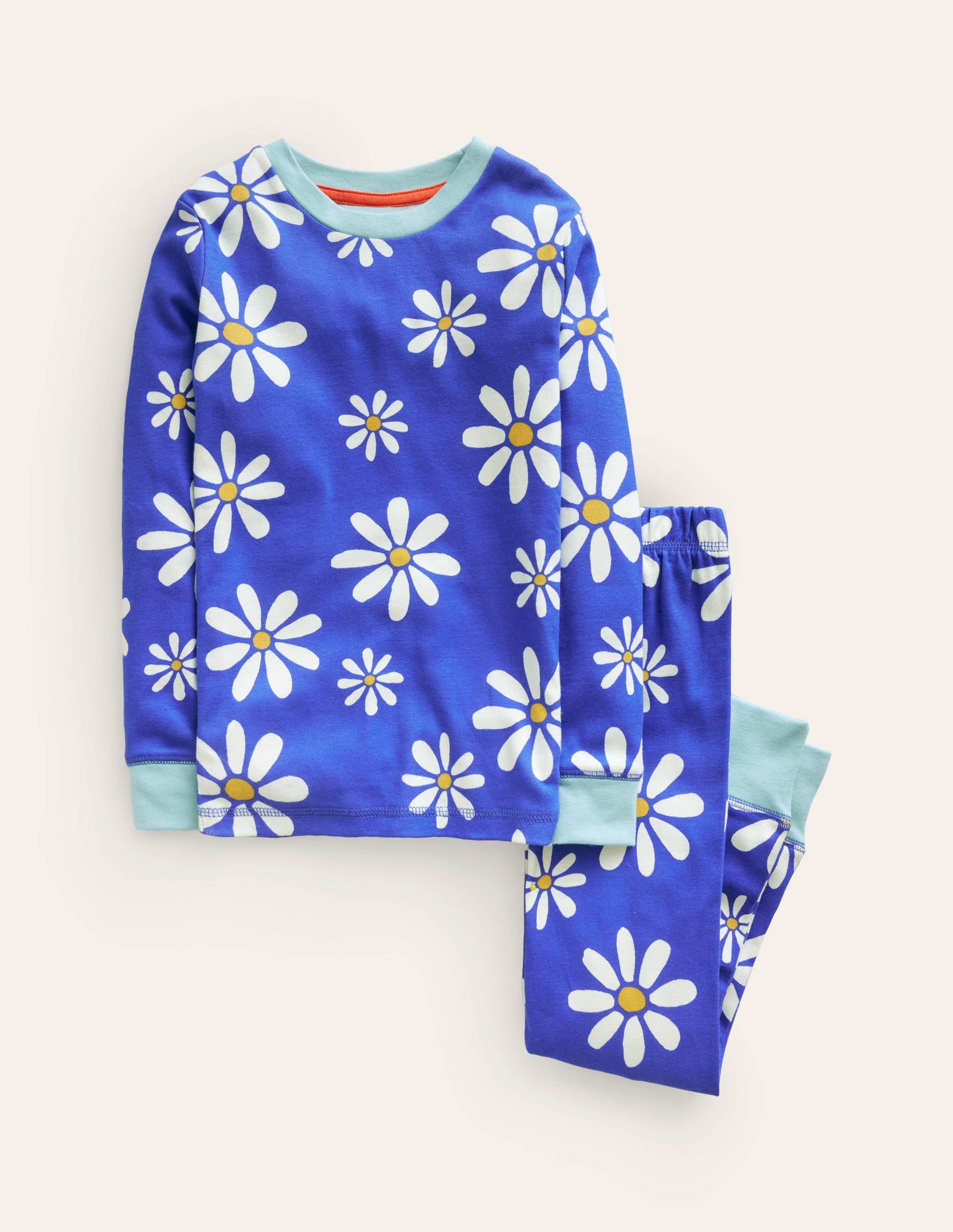 Snug Glow-In-The-Dark Pyjamas-Sapphire Blue Daisies-1