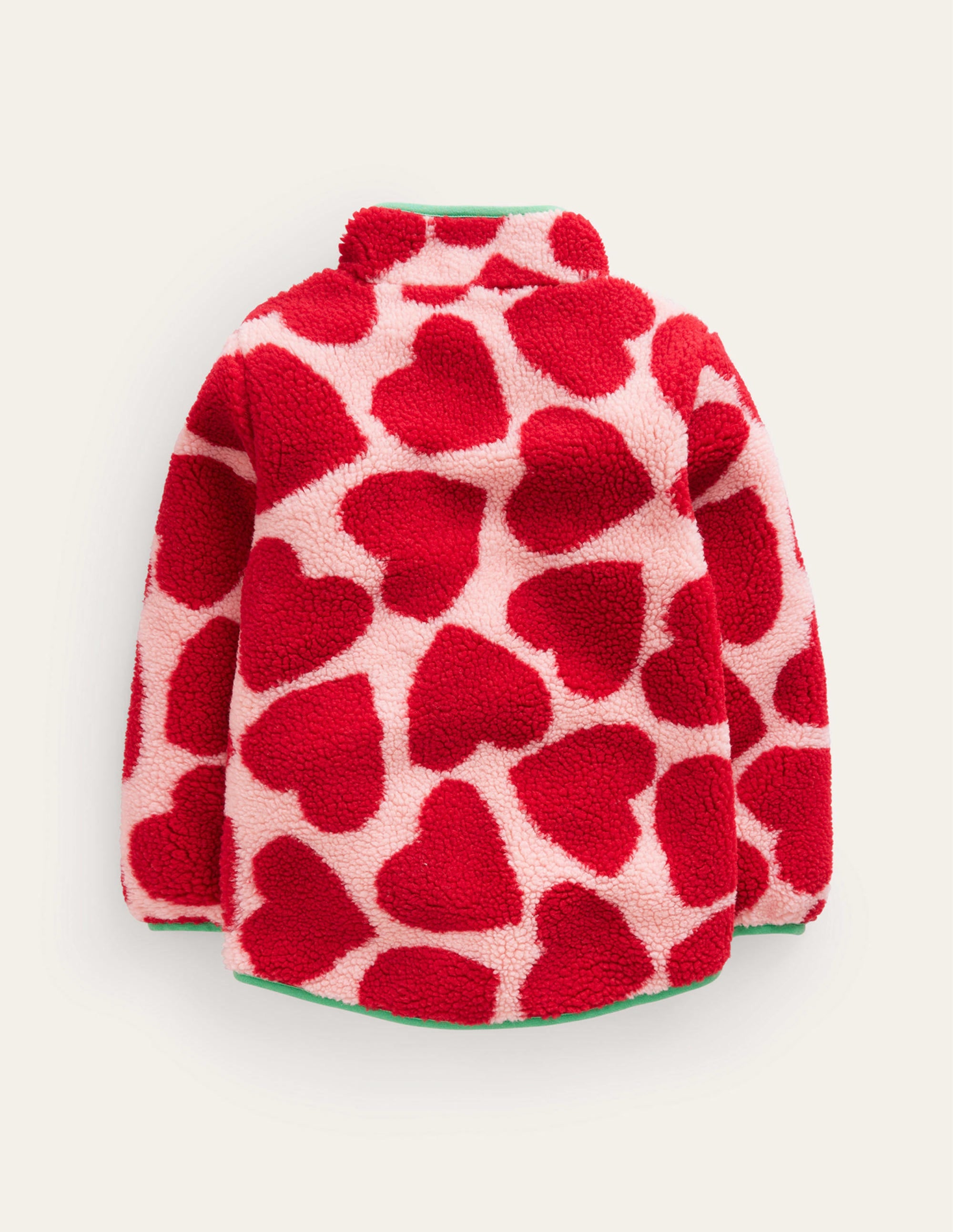 Zip Through Printed Fleece-Peach Skin Hearts - Image 2