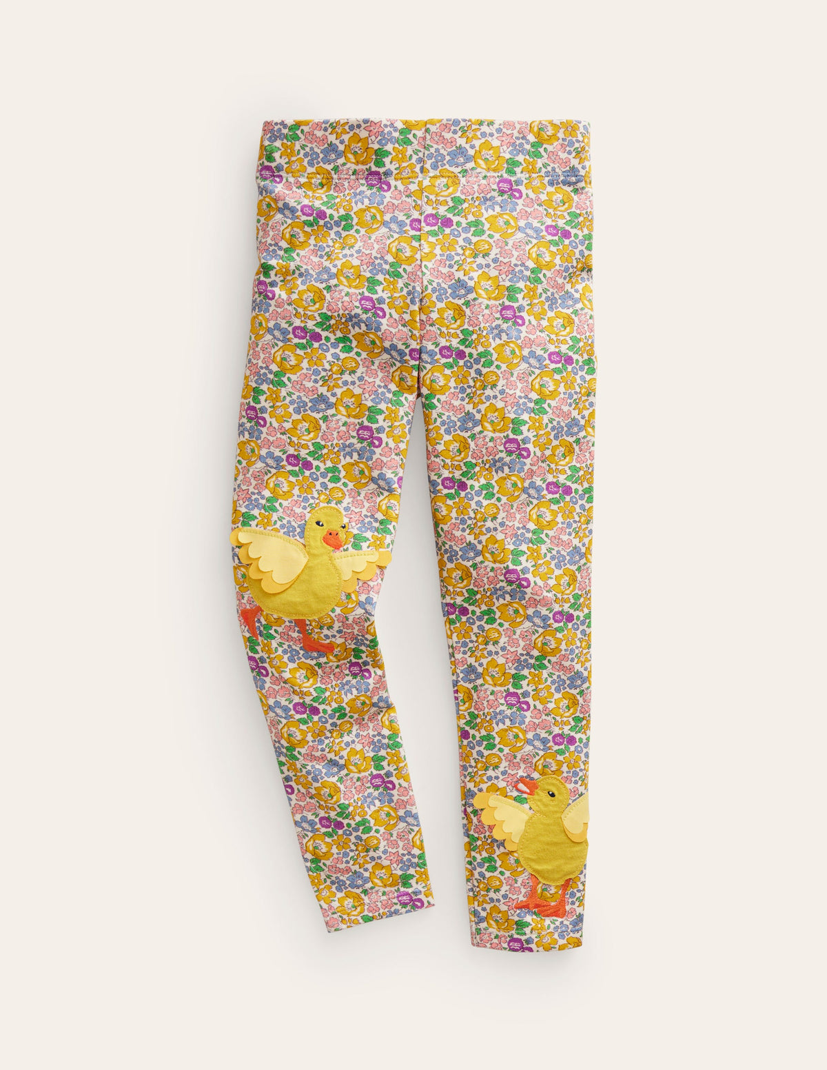 Appliqué Leggings-Yellow Spring Bloom-1