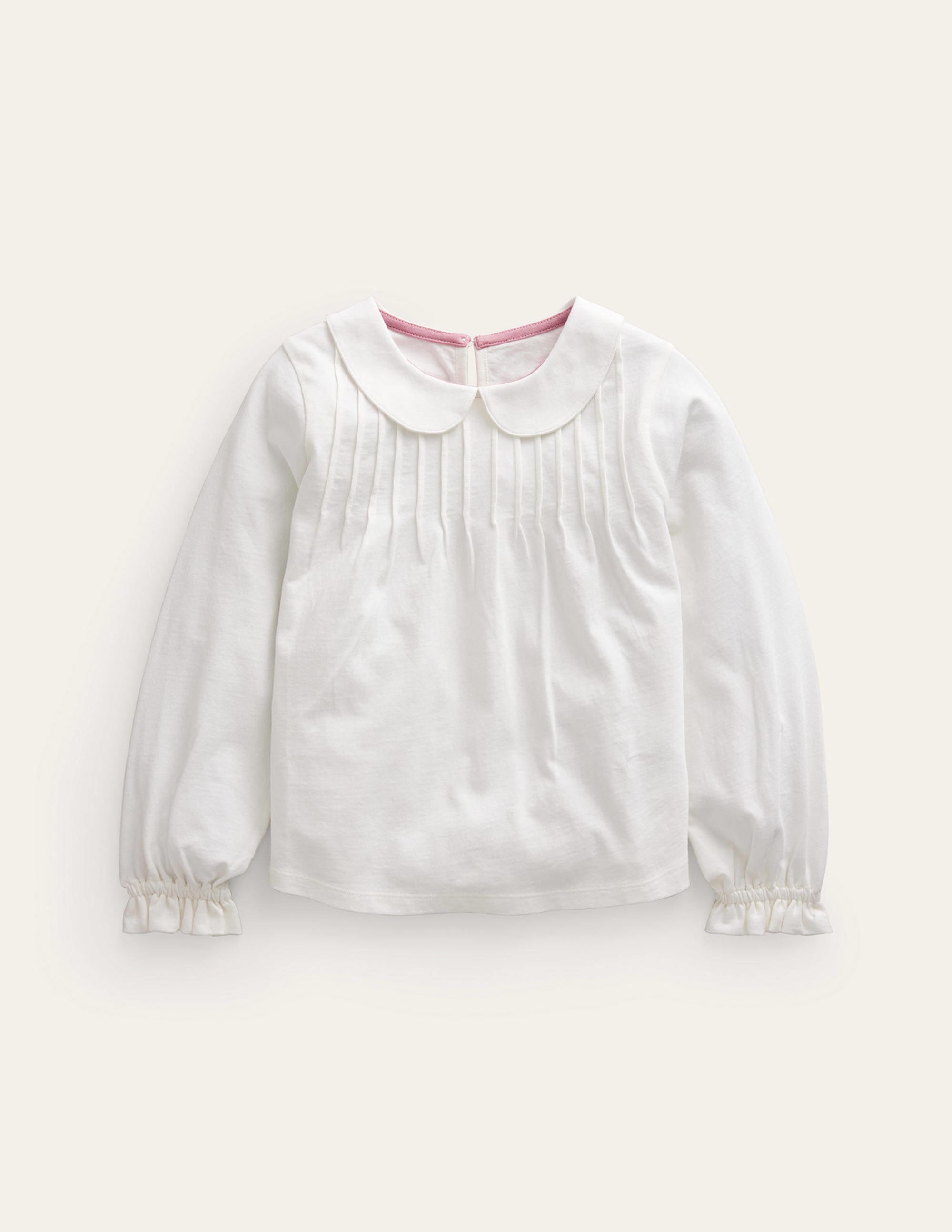Collared Jersey Top-Ivory - Image 1