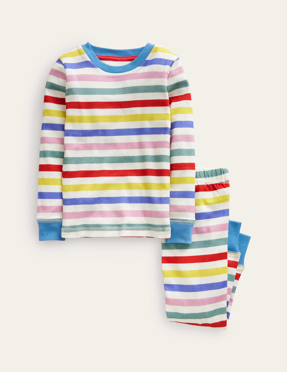 Snug Striped Long John Pyjamas-Multi Stripe-1