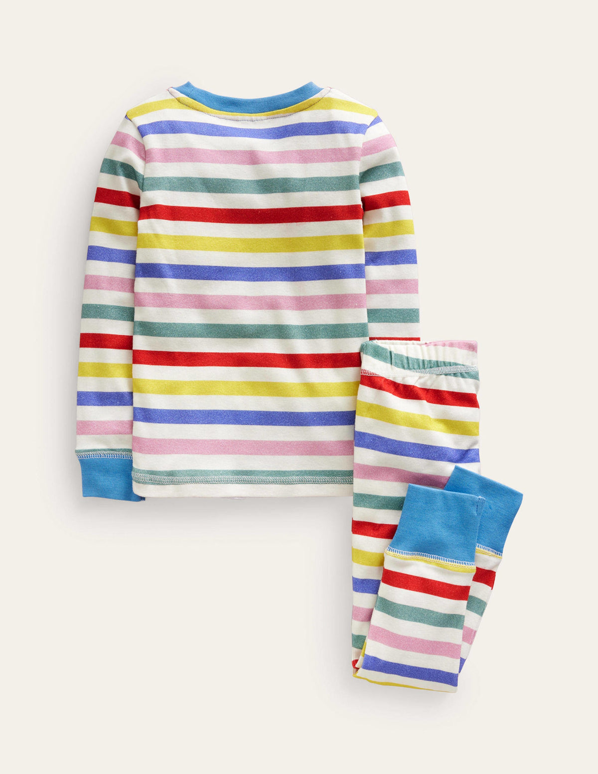 Snug Striped Long John Pyjamas-Multi Stripe-2