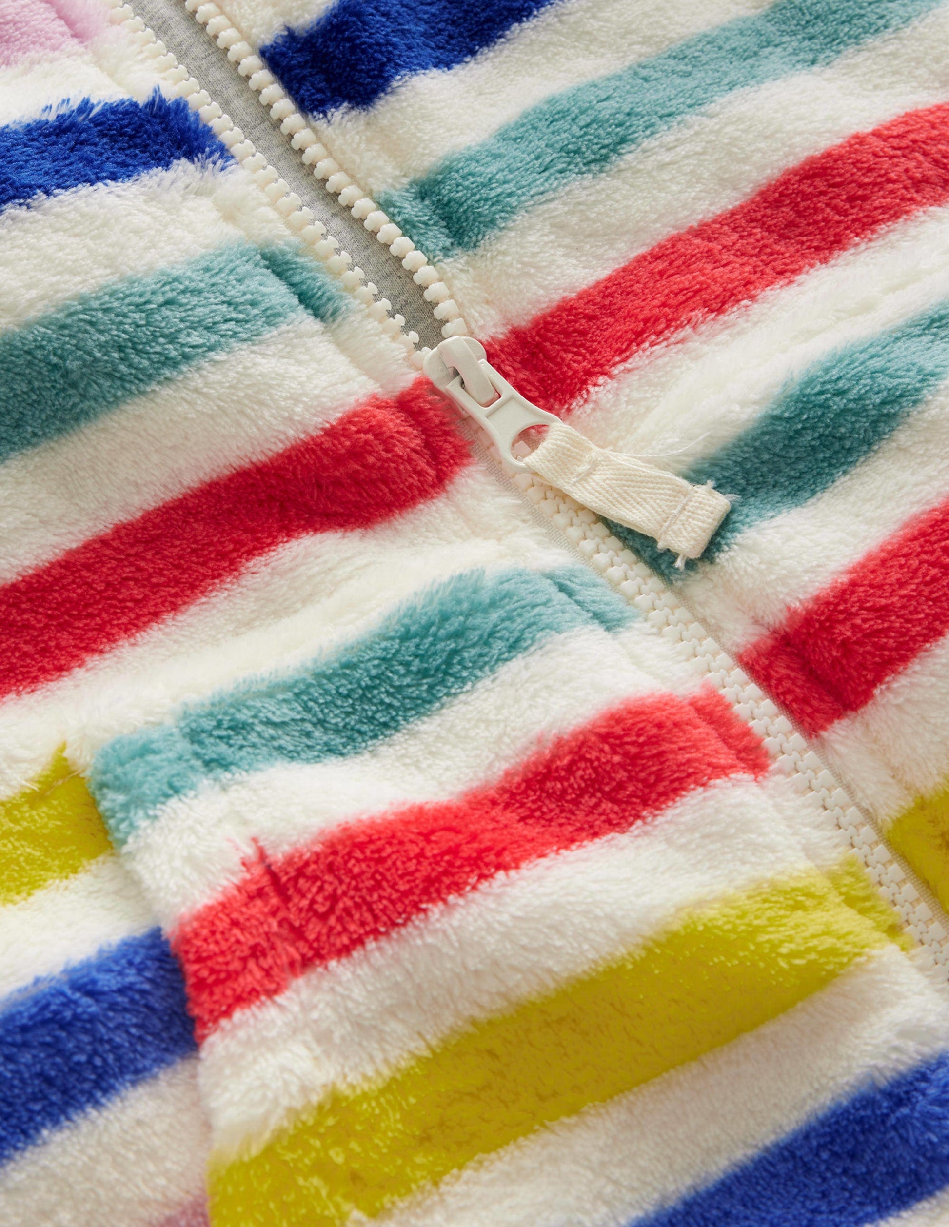 Cosy Fleece All-In-One-Multi Rainbow Stripe-3