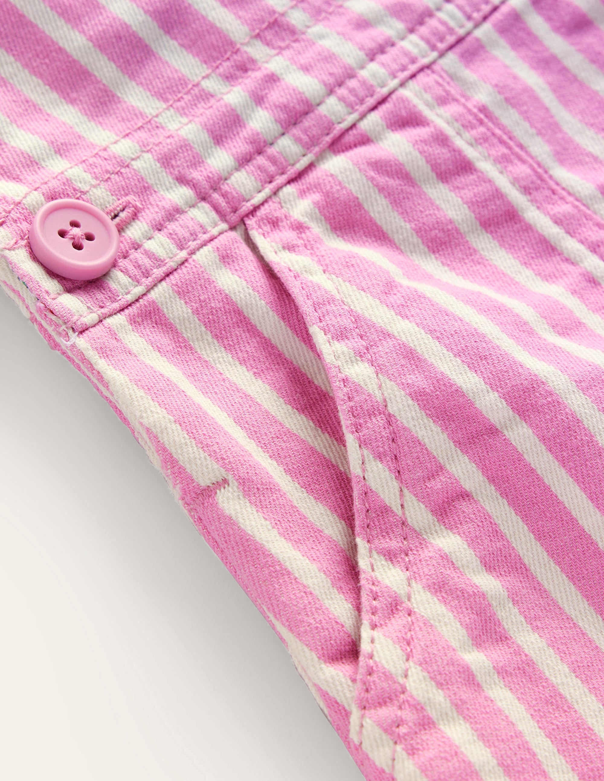 Dungaree Dress-Cosmic Pink / Ivory Stripe - Image 3