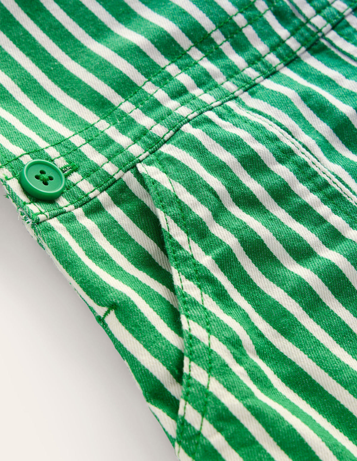 Dungaree Dress-Runner Bean / Ivory Stripe - Image 3