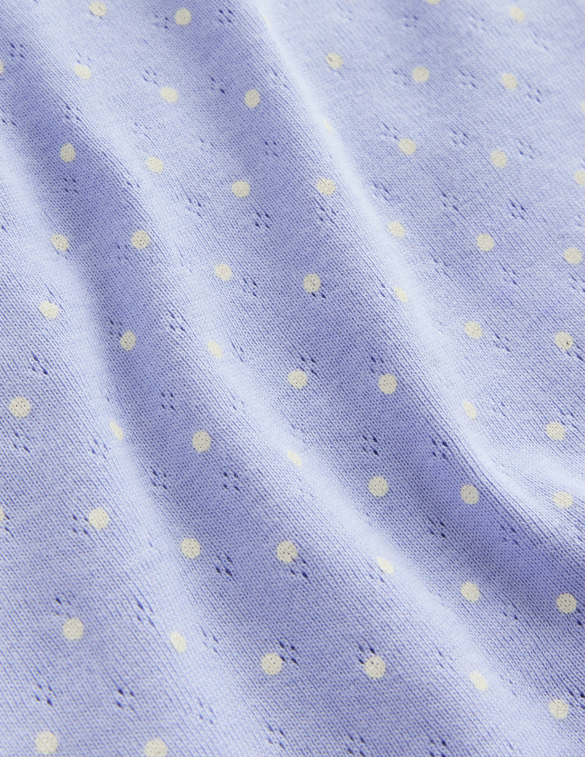 Short-sleeved Pointelle Top-Etoile Blue Spot-3