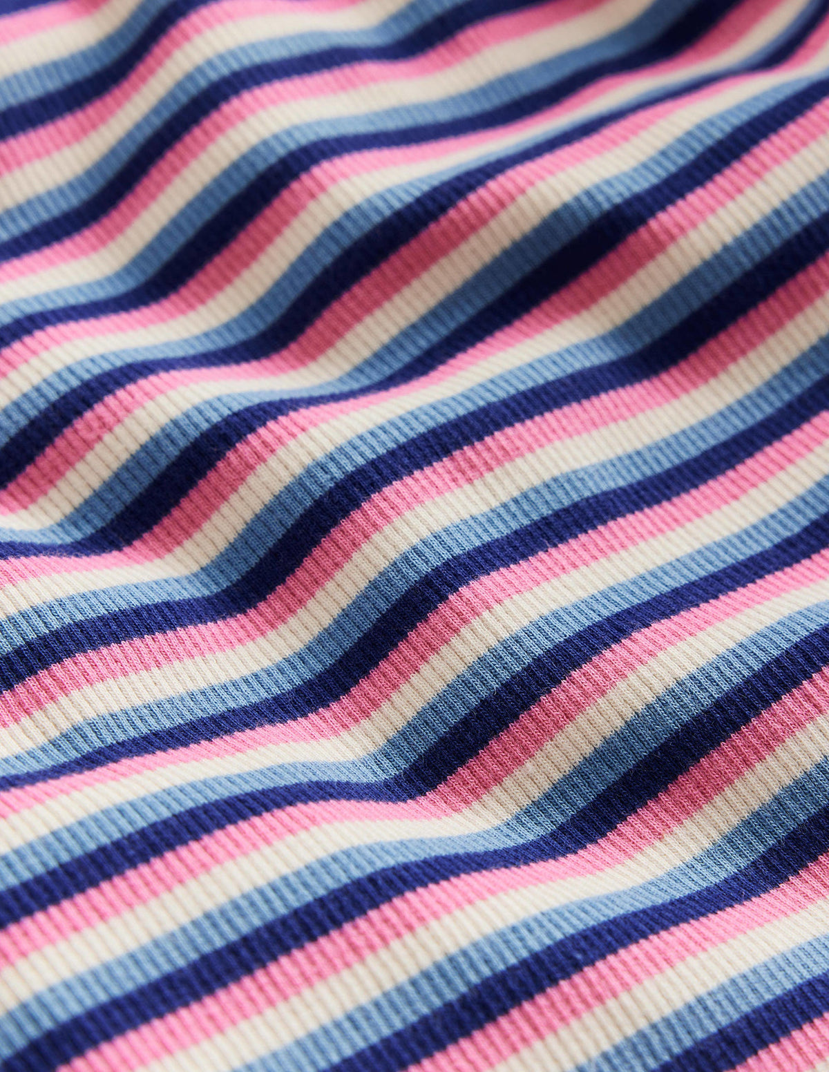 Ribbed Stripe T-Shirt-Blue/Pink-3