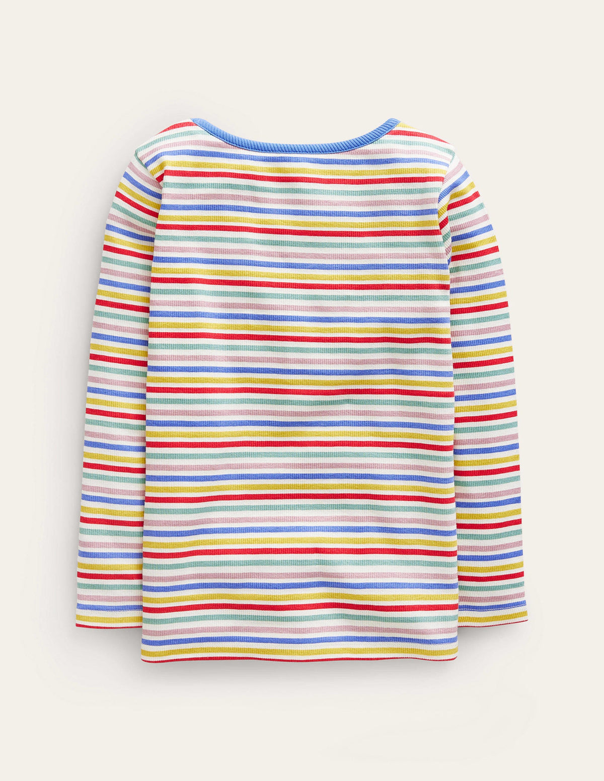 Ribbed Stripe T-Shirt-Ivory/Bluejay Stripe-2