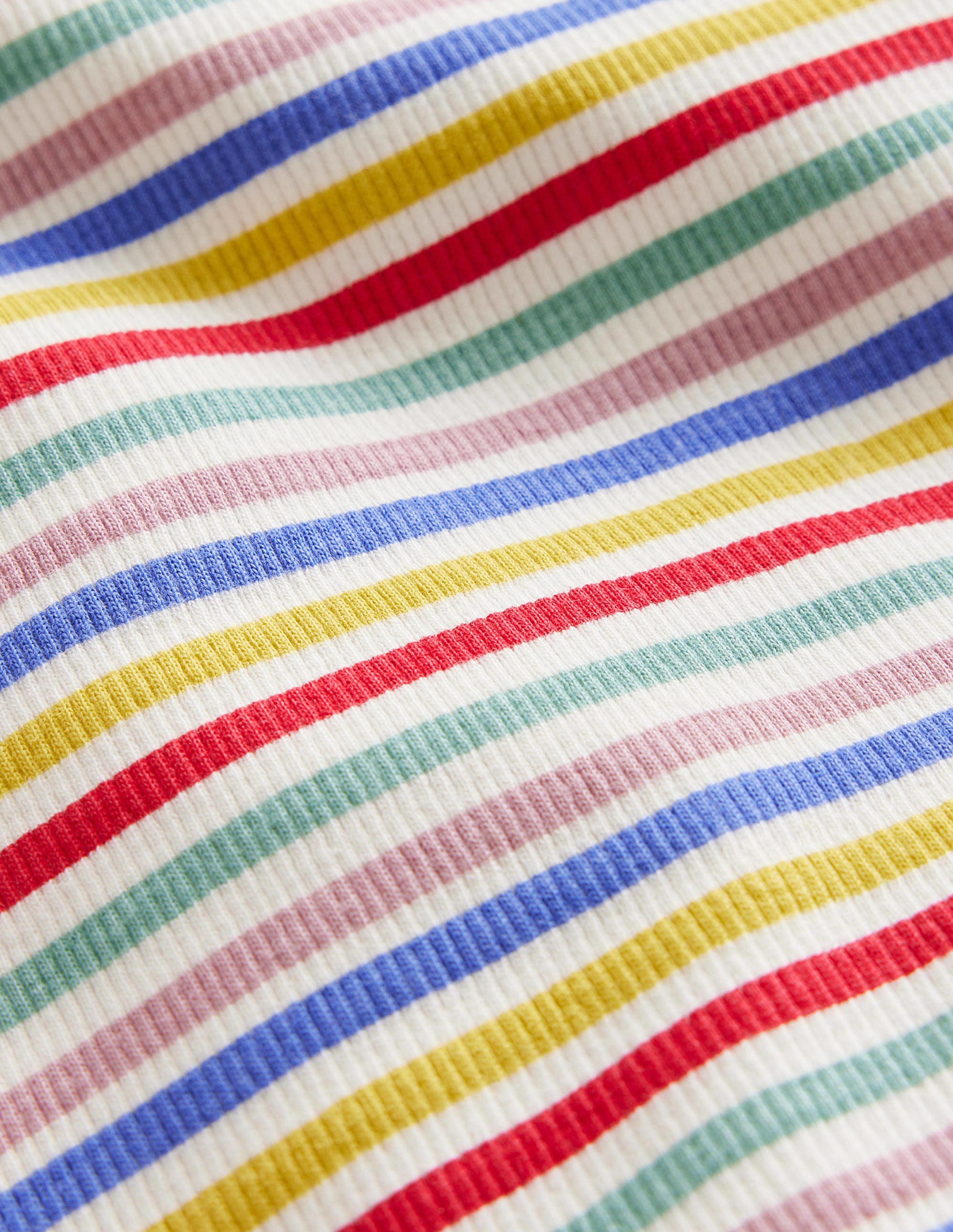 Ribbed Stripe T-Shirt-Ivory/Bluejay Stripe - Image 3