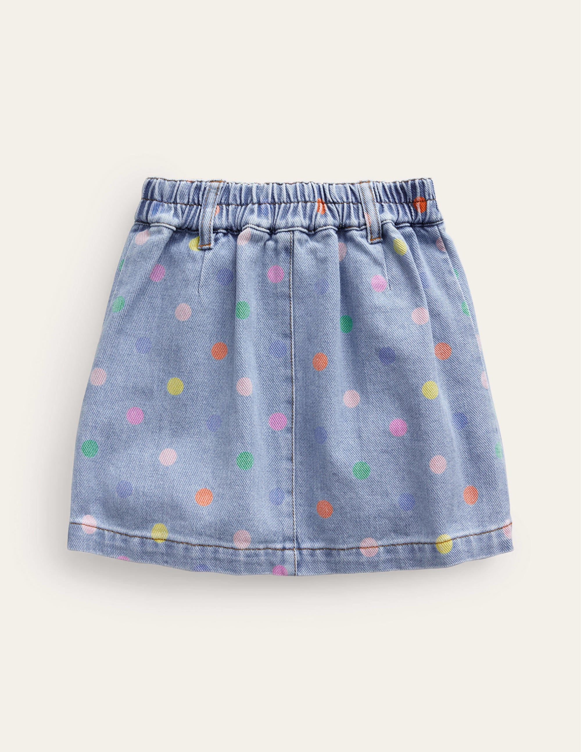 Button Pull-on Mini Skirt-Denim Multi Spot - Image 2