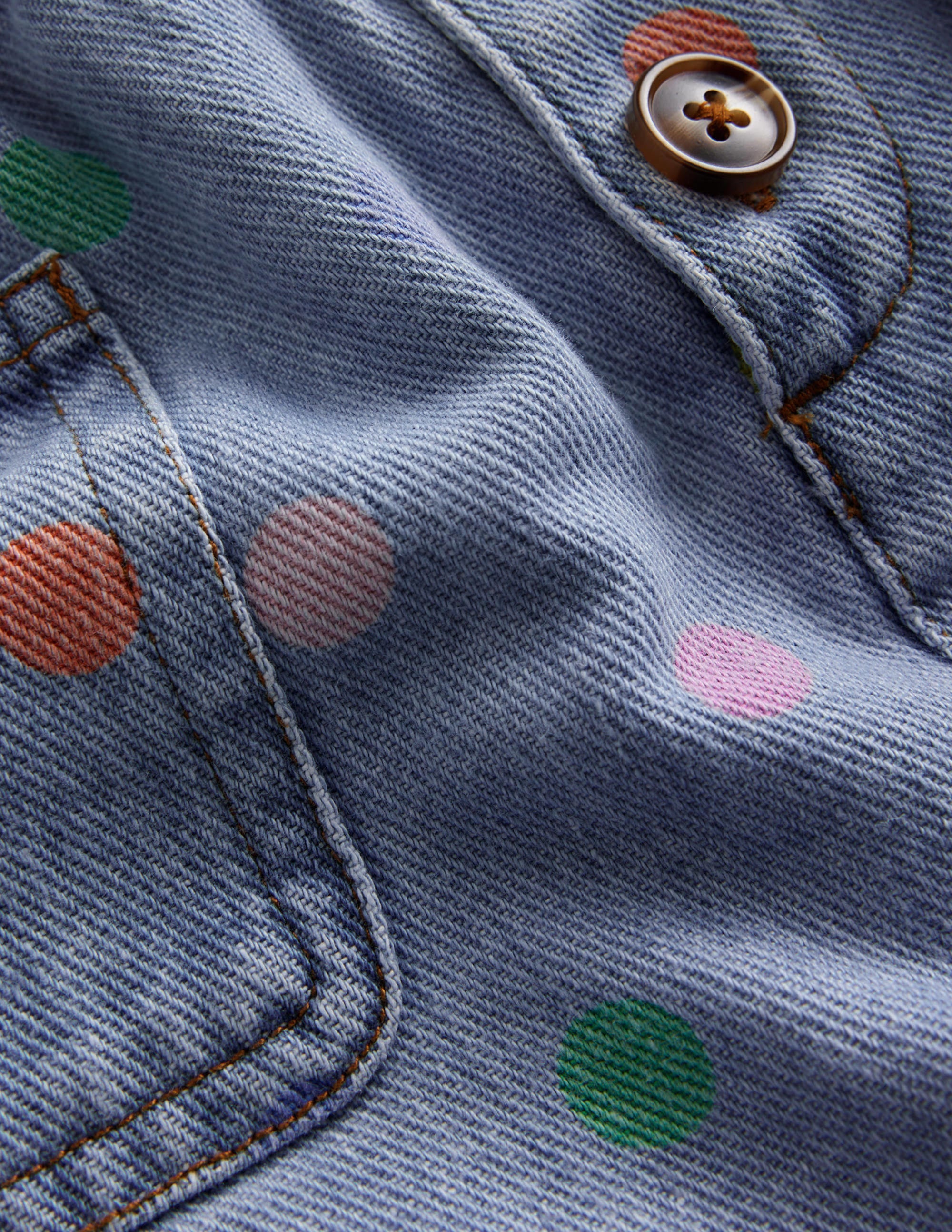 Button Pull-on Mini Skirt-Denim Multi Spot - Image 3