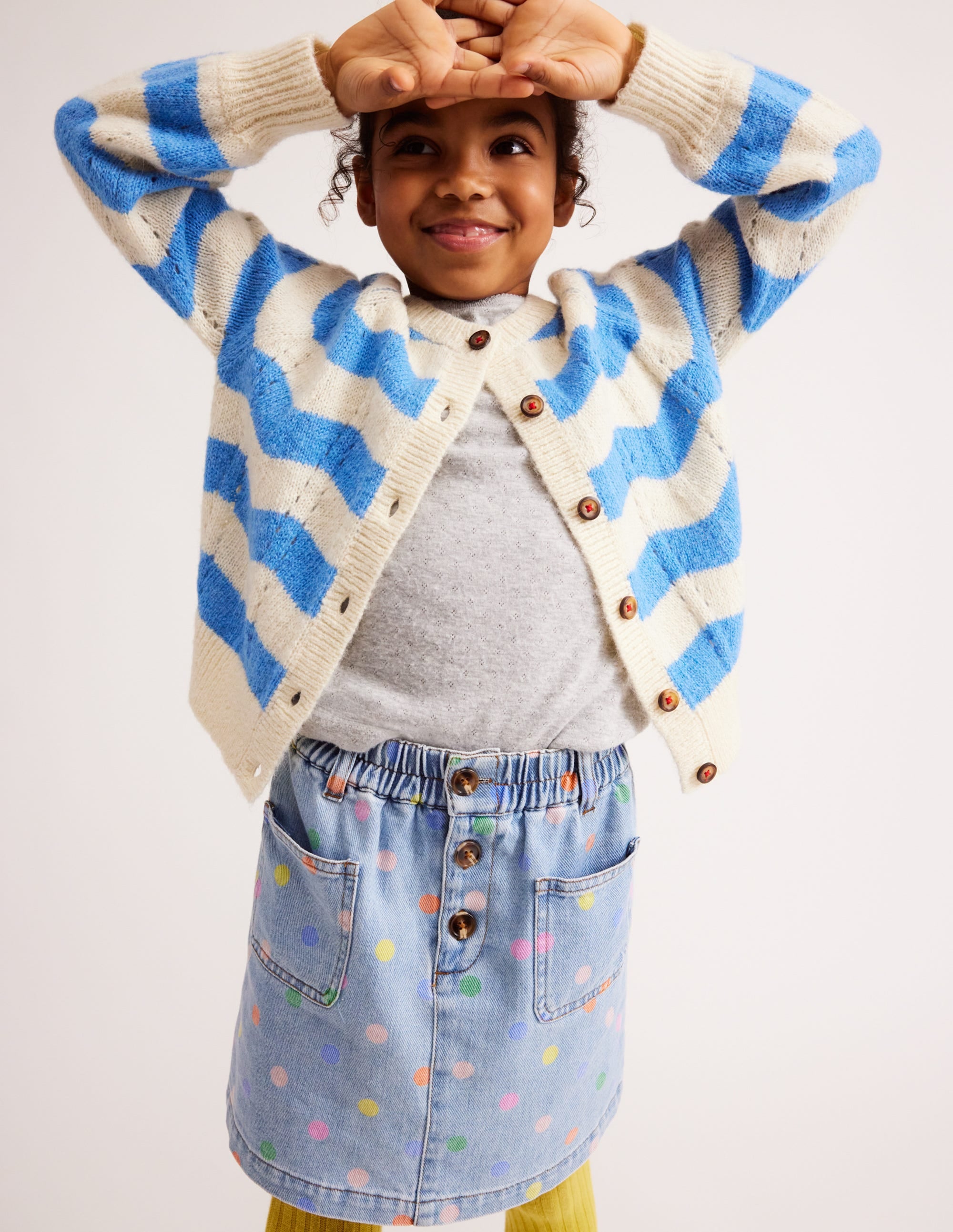 Button Pull-on Mini Skirt-Denim Multi Spot - Image 4