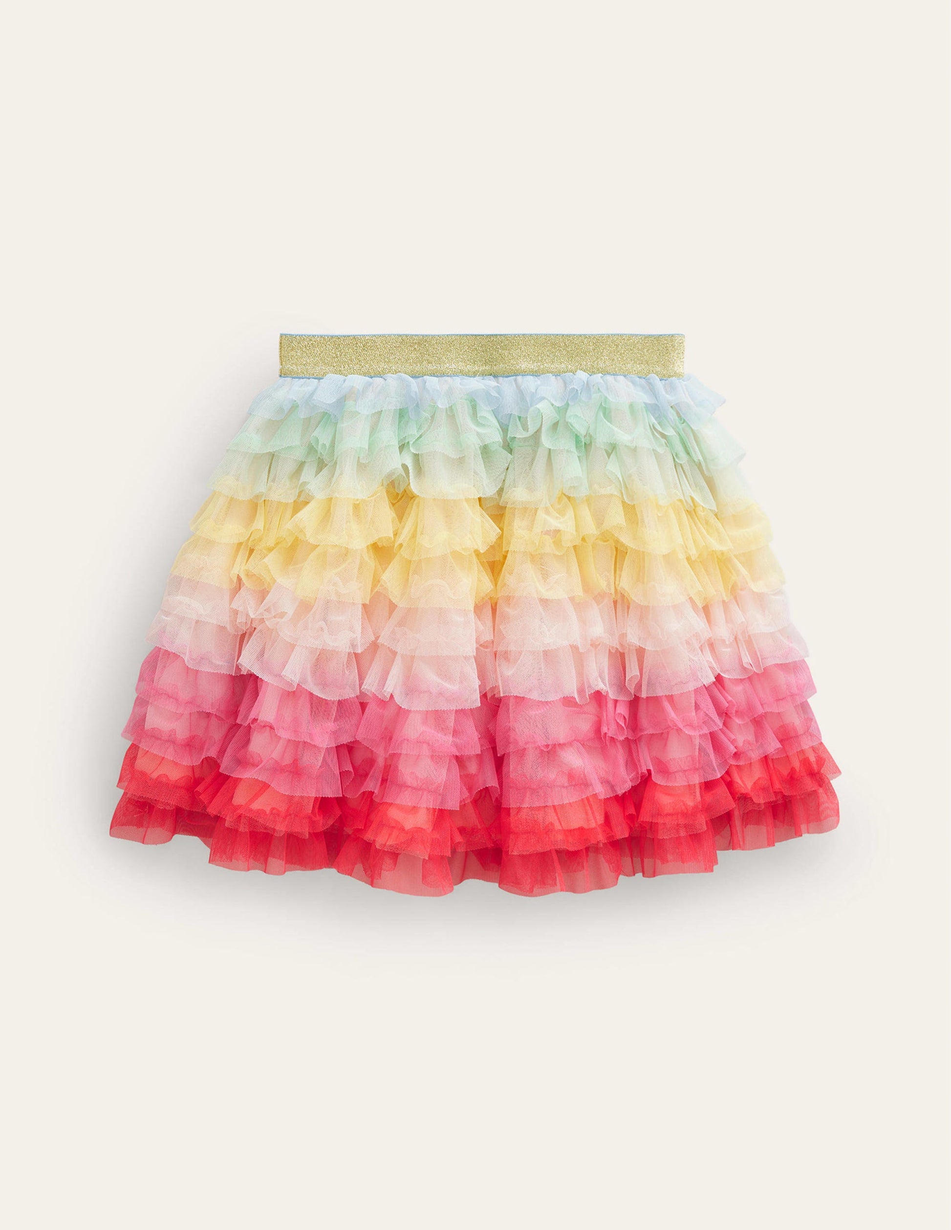 Tulle Ruffle Skirt-Multi Rainbow-2