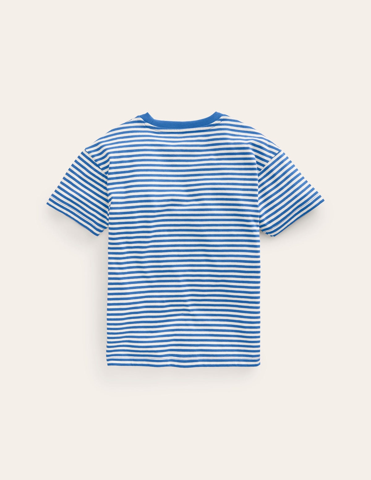 Embroidered Logo T-Shirt-Blue Heron/Ivory Strawberry-2
