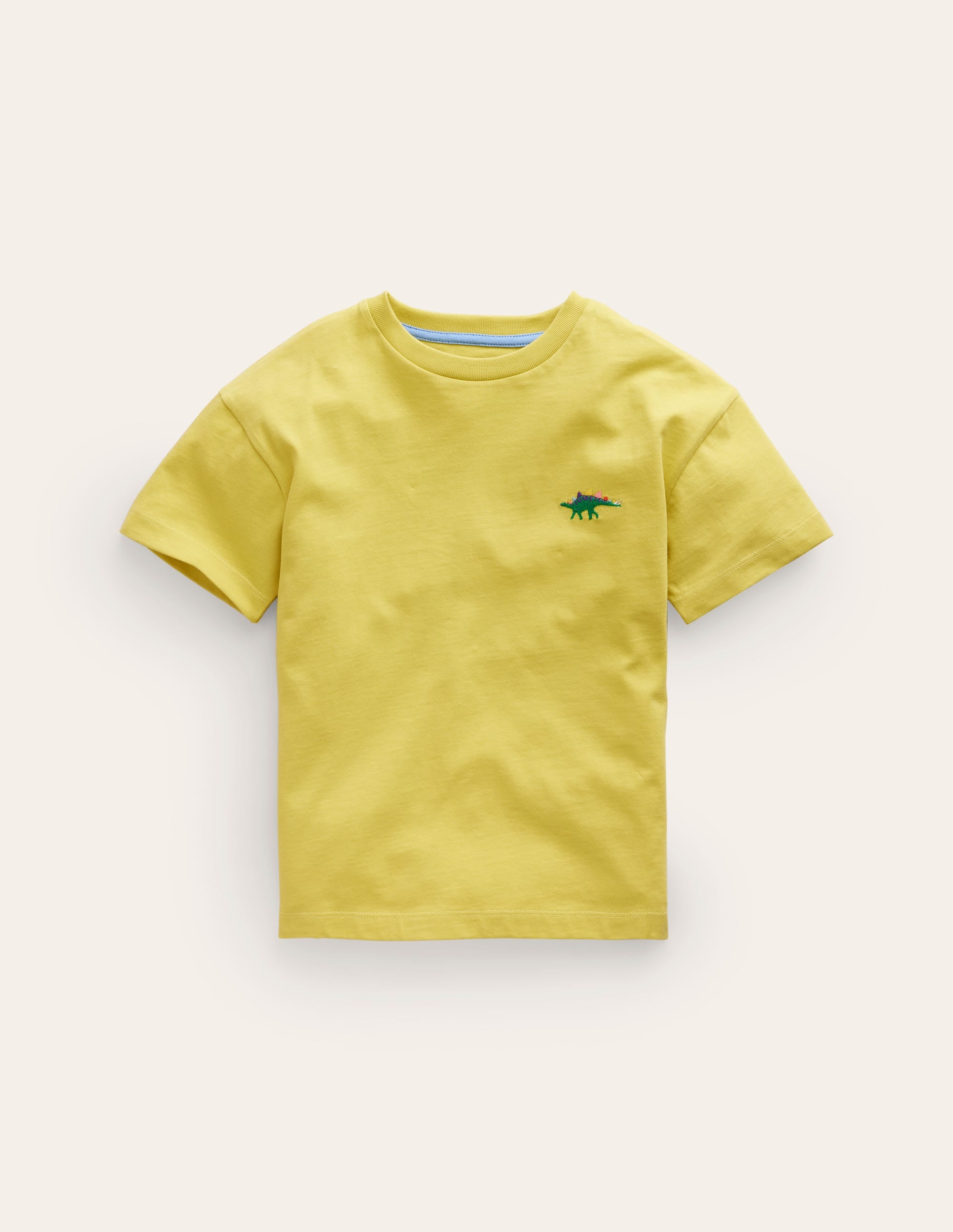Embroidered Logo T-Shirt-Zest Yellow Dinosaur - Image 1