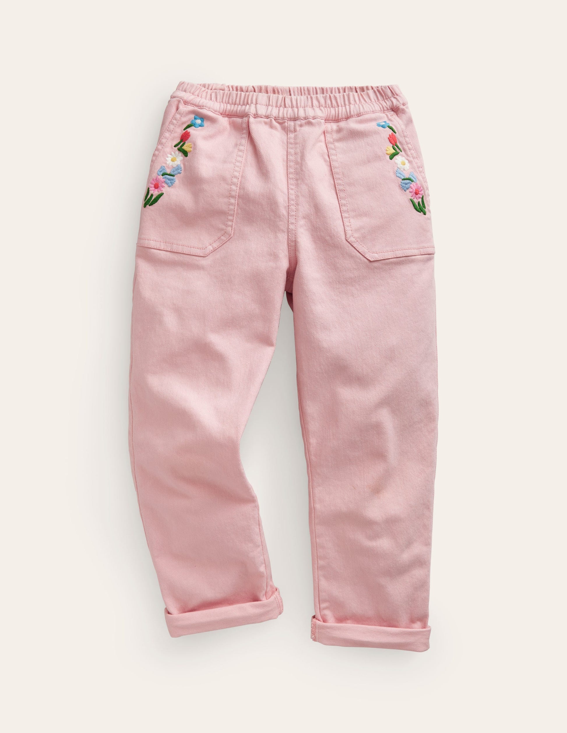 Pull-on Trouser-Provence Dusty Pink Embroidery-1