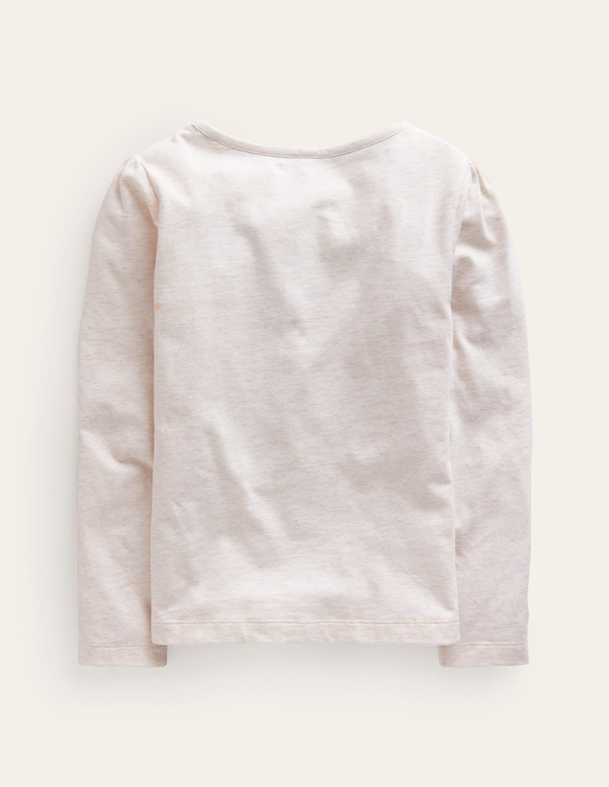 Puff Sleeve Superstitch Top-Oatmeal Marl Mermaid-2
