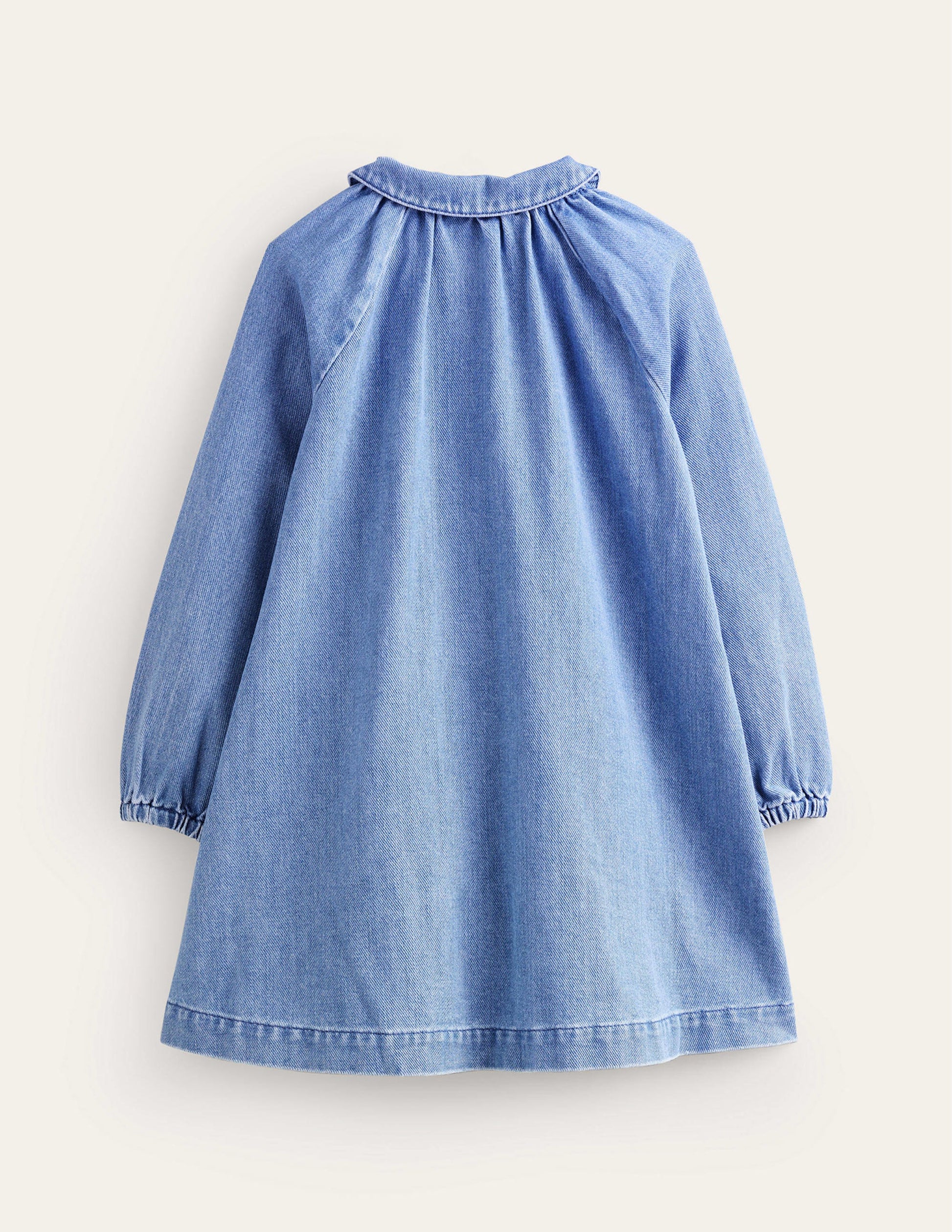 Appliqué Shirt Dress-Mid Vintage Denim Weather-2