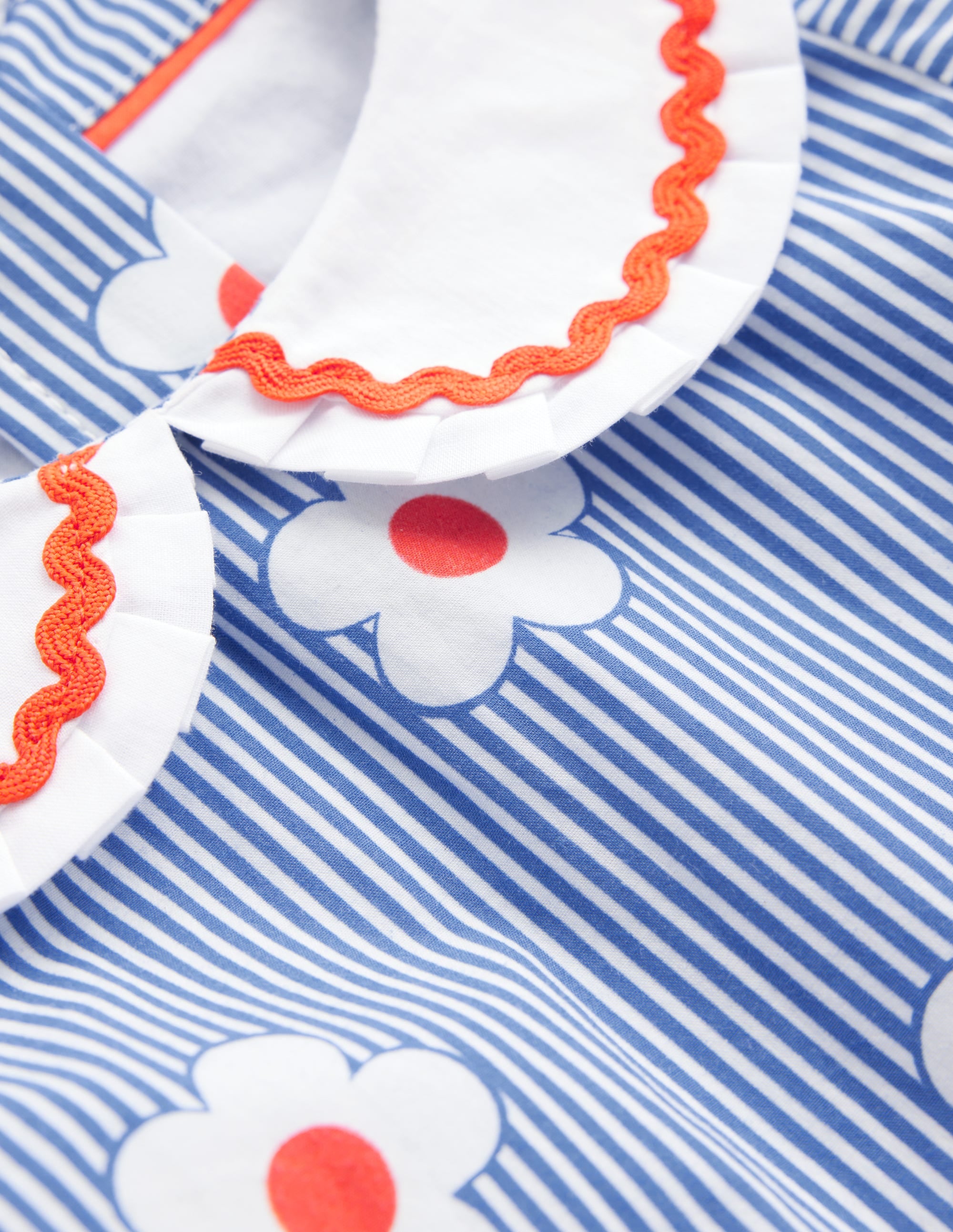Collared Sailor Dress-Bluejay Daisy Stripe - Image 3