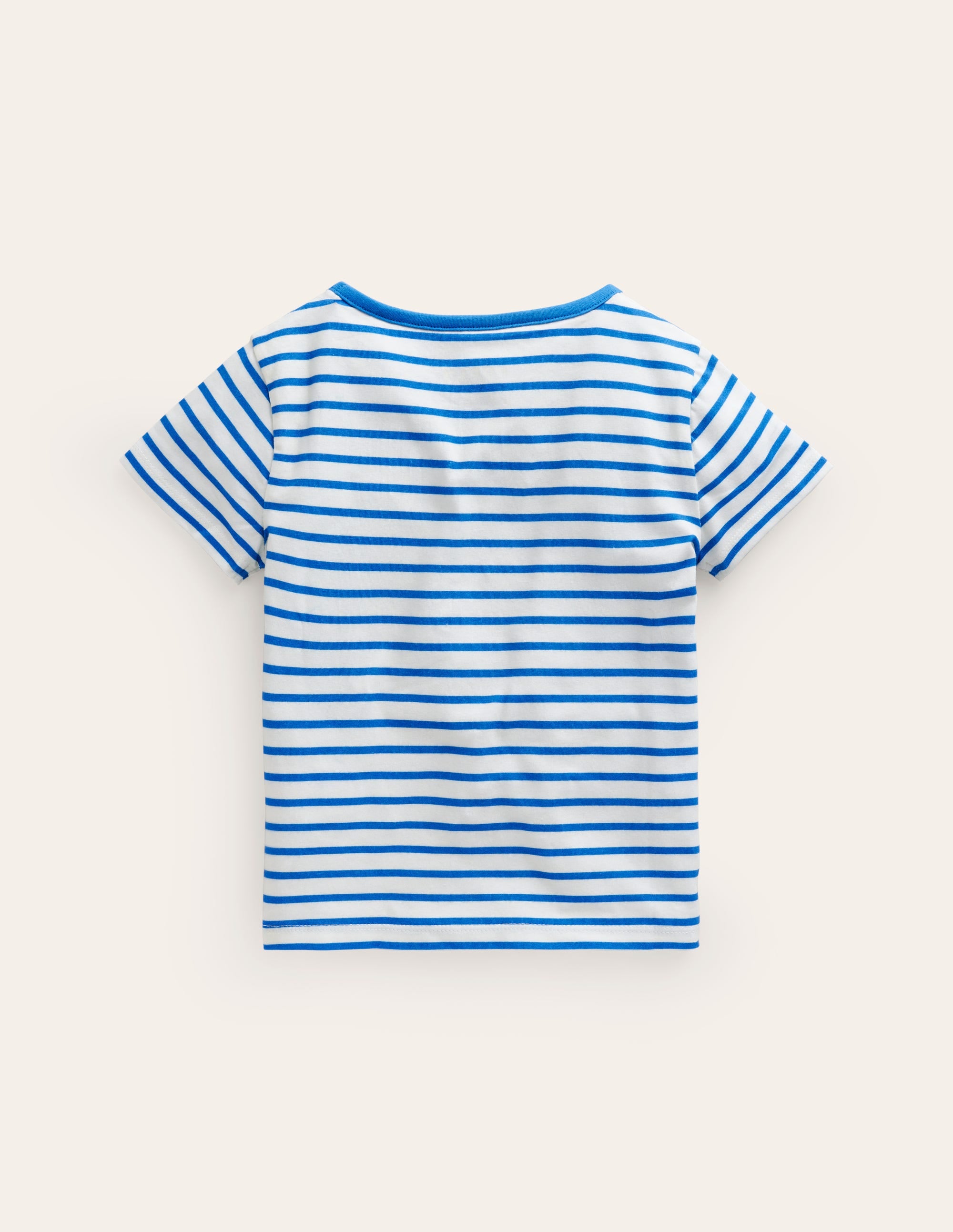 Short Sleeve Appliqué T-shirt-Ivory/ Corsica Blue Jellyfish - Image 2