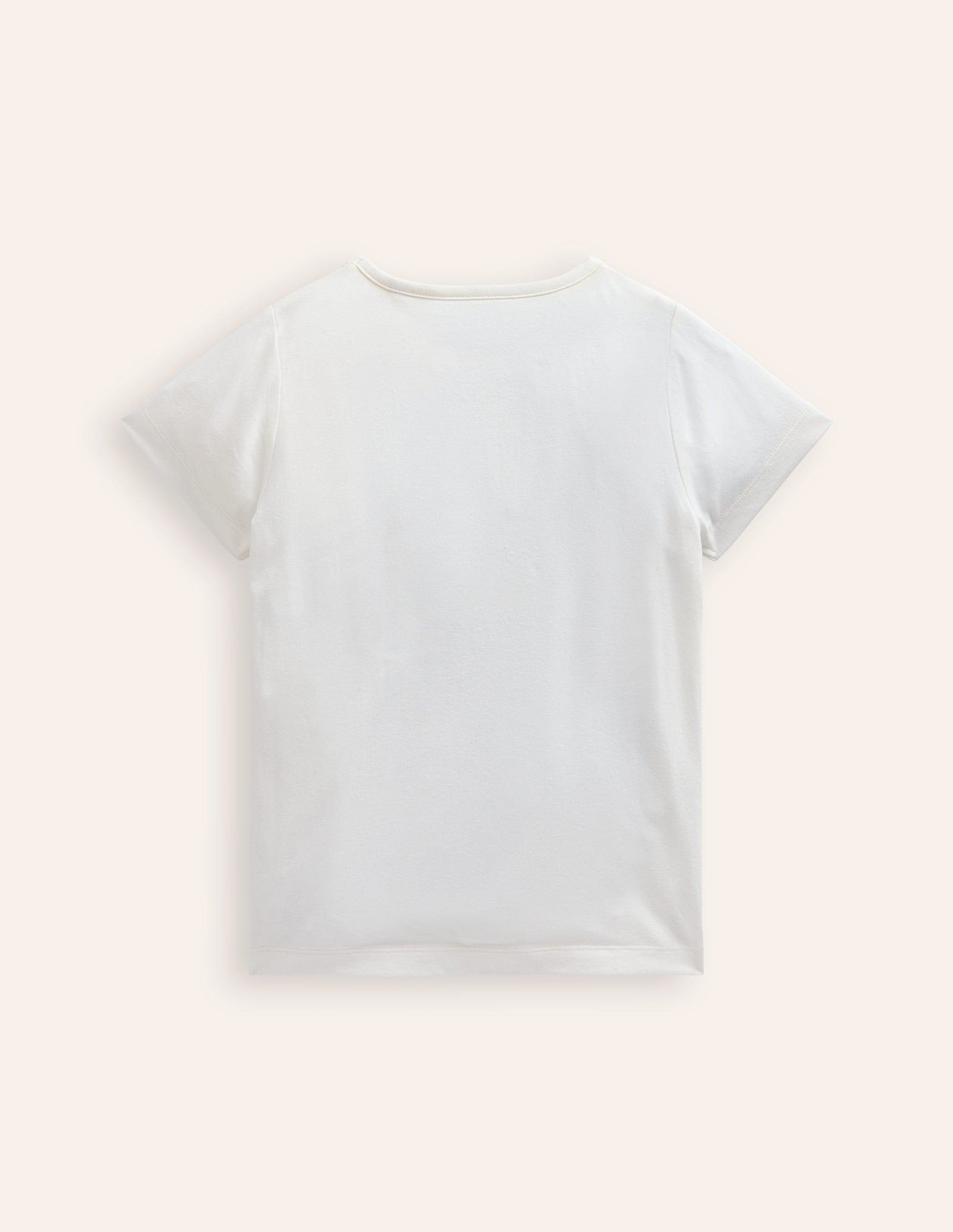 Short Sleeve Appliqué T-shirt-Ivory Butterfly-3